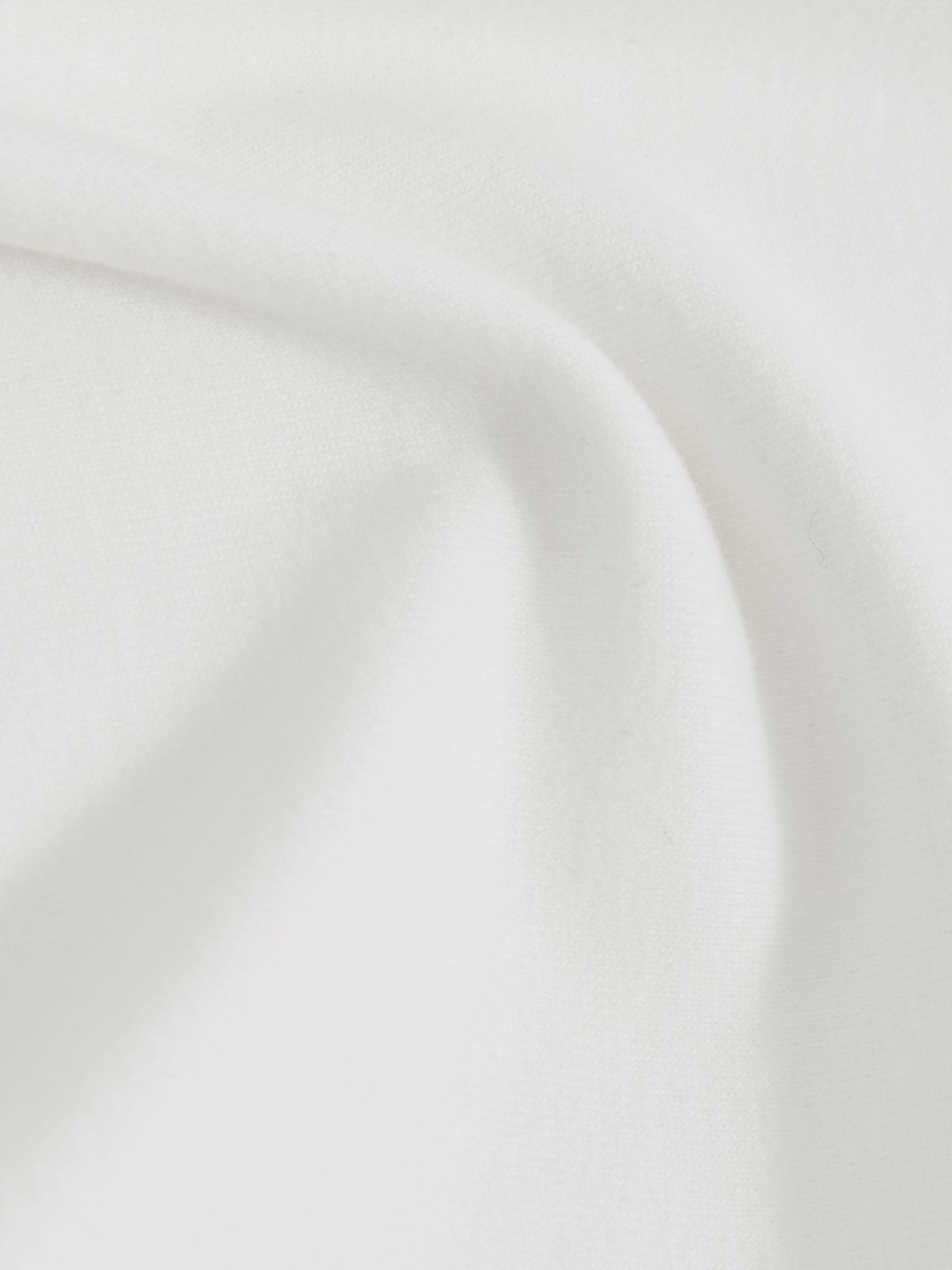 Stretch Cotton V-Neck T-Shirt in White Product Image