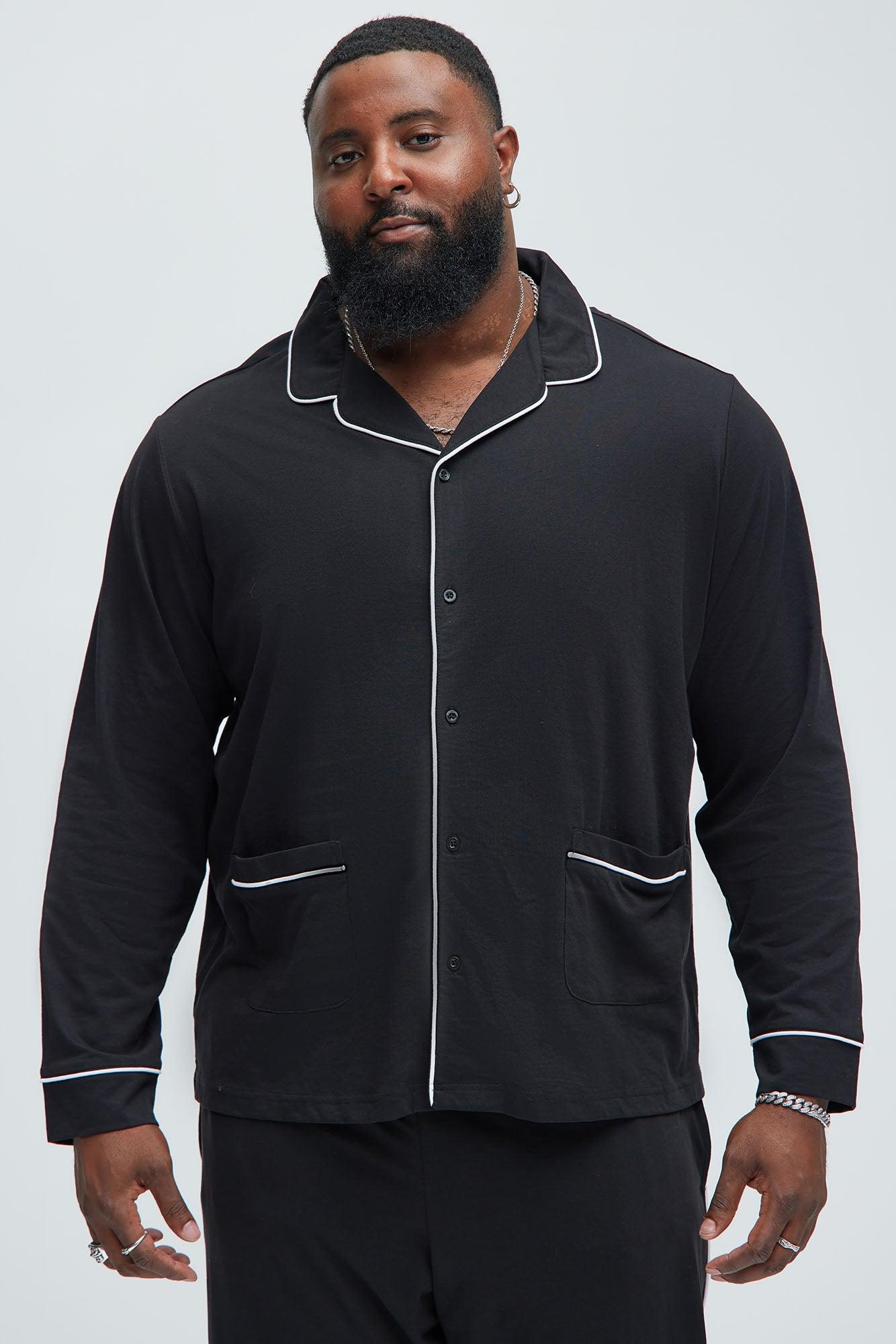 Modern Relaxed Pajama Long Sleeve - Black Product Image
