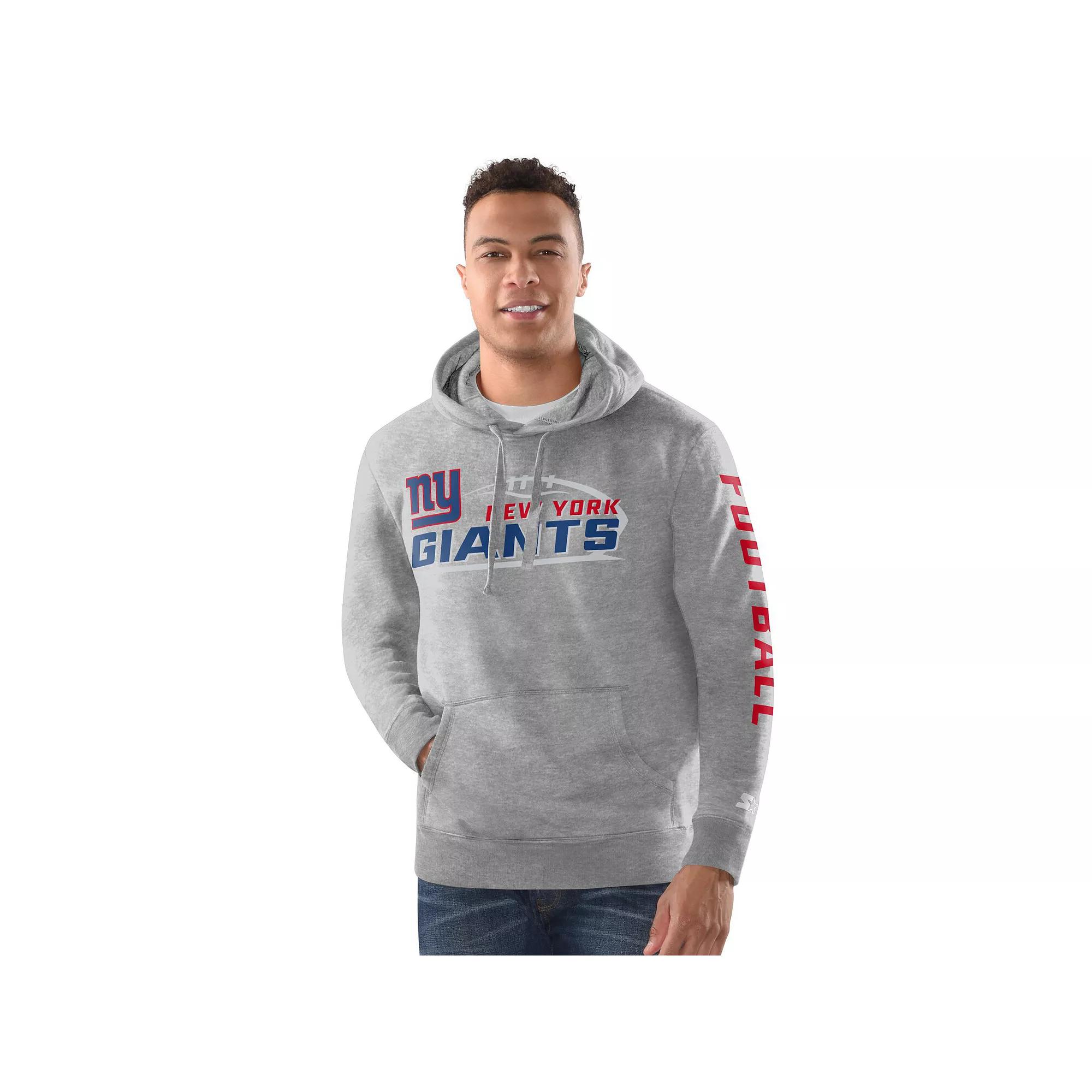 Men's Starter Heather Gray New York Giants Vintage Pullover Hoodie,  Product Image