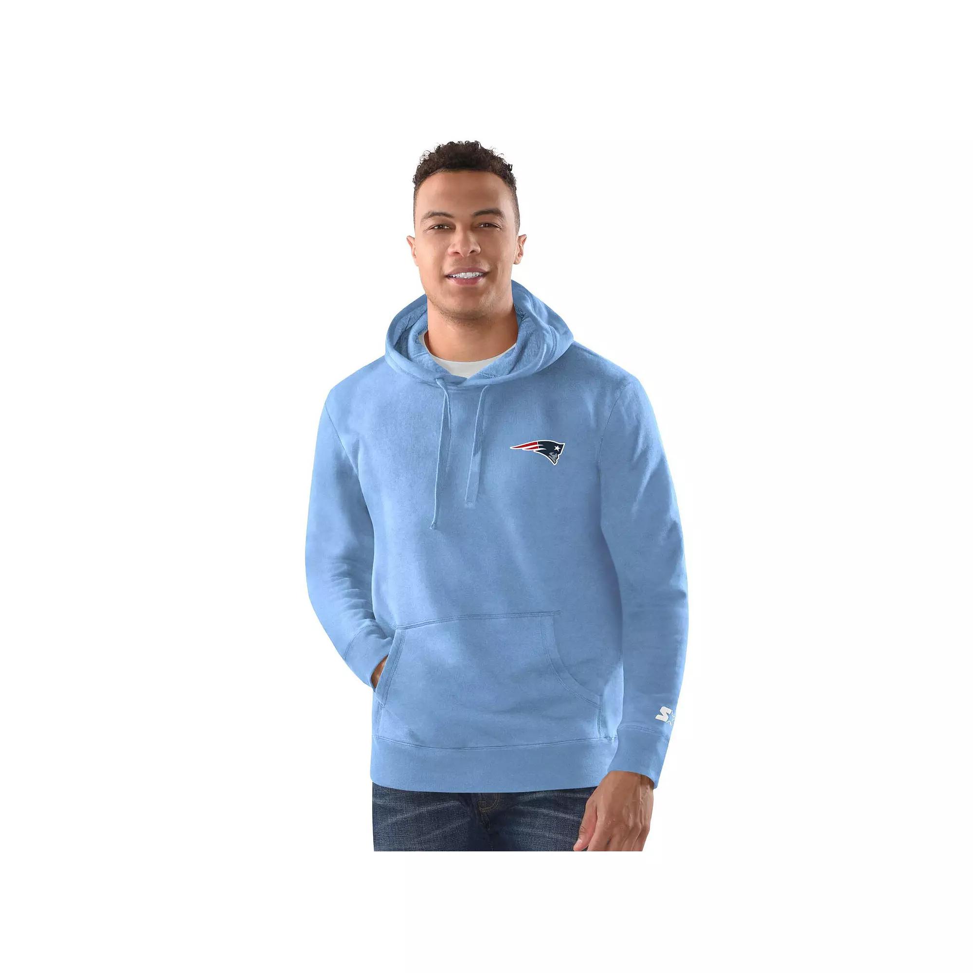 Men's Margaritaville Blue New England Patriots Time Flies Garment Dyed Pullover Hoodie,  Product Image