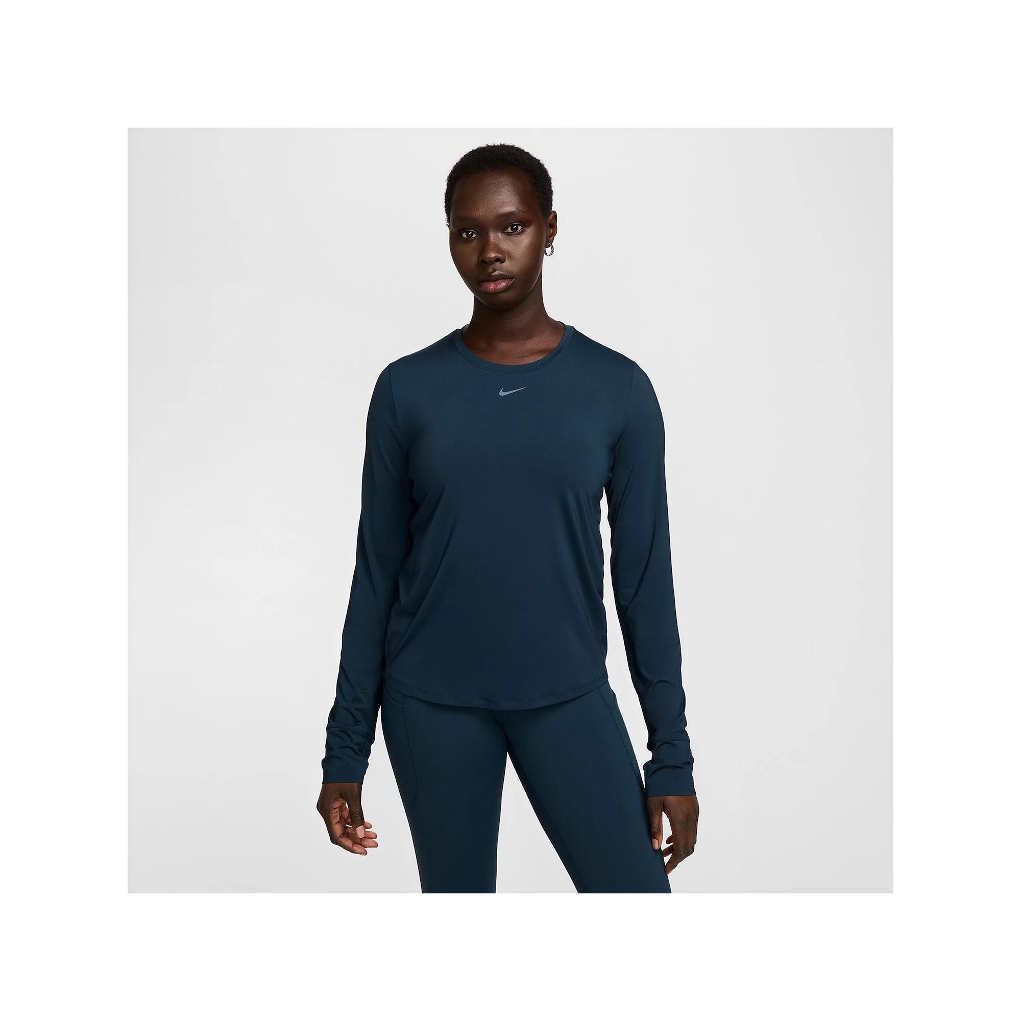 Women's Nike One Classic Dri-FIT Long Sleeve Top, Size: XXL, Armory Blue Product Image