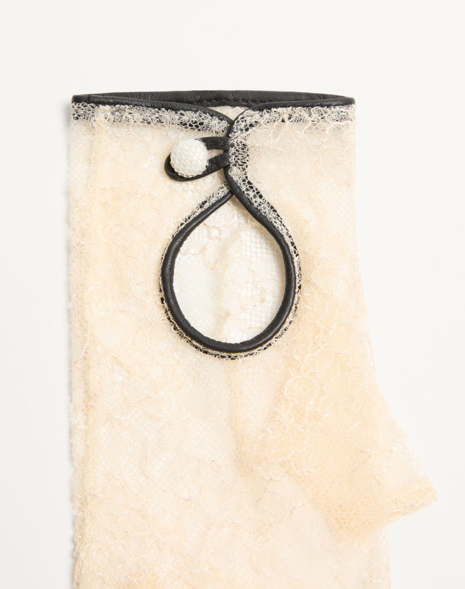 Vlogo Signature Biker Gloves In Lace And Leather Product Image