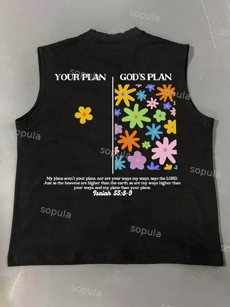 Sopula God's Plan Graphic Print Cotton Tank Top Product Image