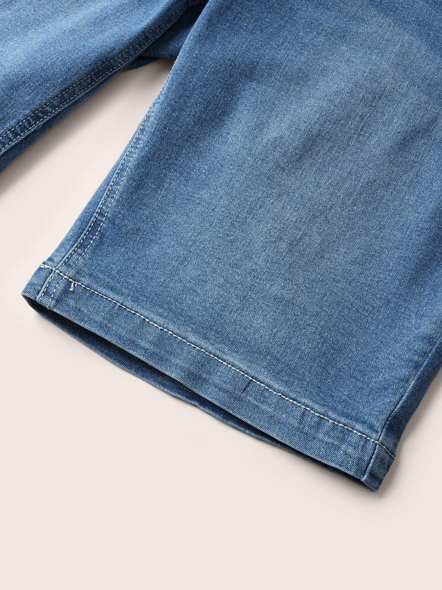 Very Stretchy High Rise Dark Wash Denim Shorts Female Product Image