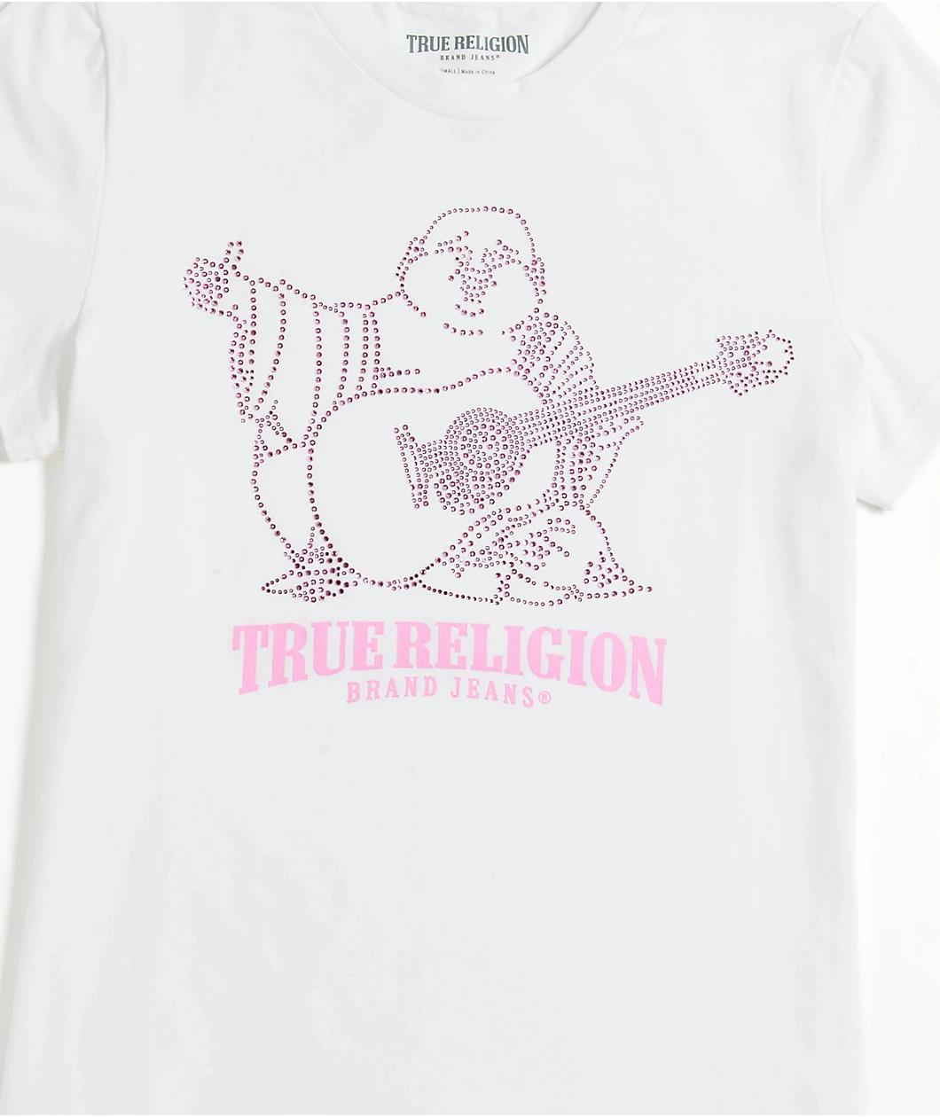 True Religion Crystal Buddha White T-Shirt Product Image