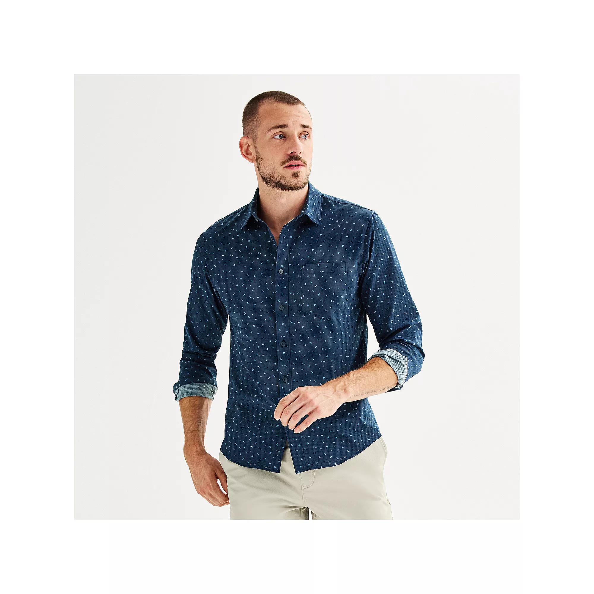 Men's FLX Slim Performance Untucked-Fit Button Down Long Sleeve Shirt,  Product Image