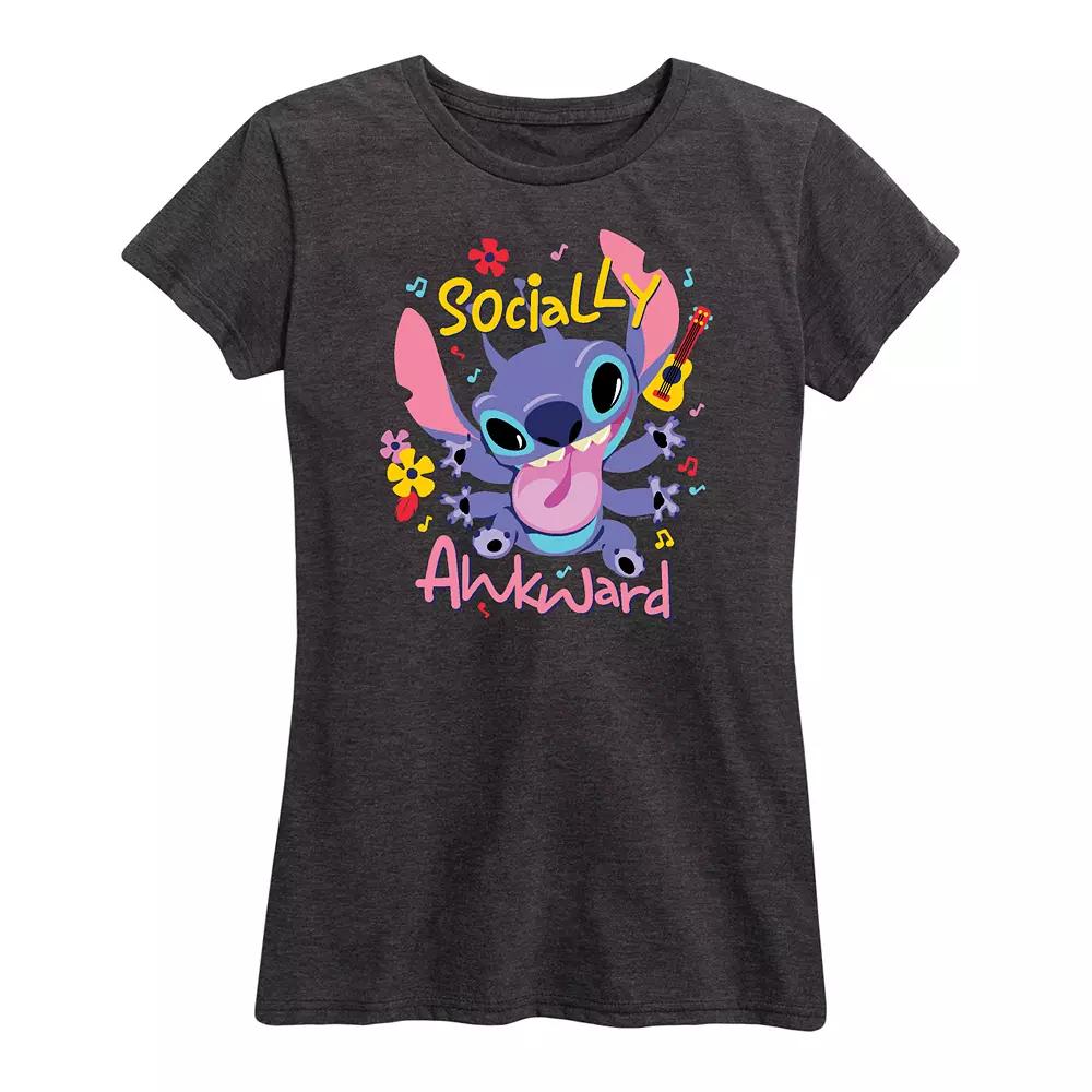 Disney's Lilo & Stitch Women's Socially Awkward Graphic Tee,  Product Image