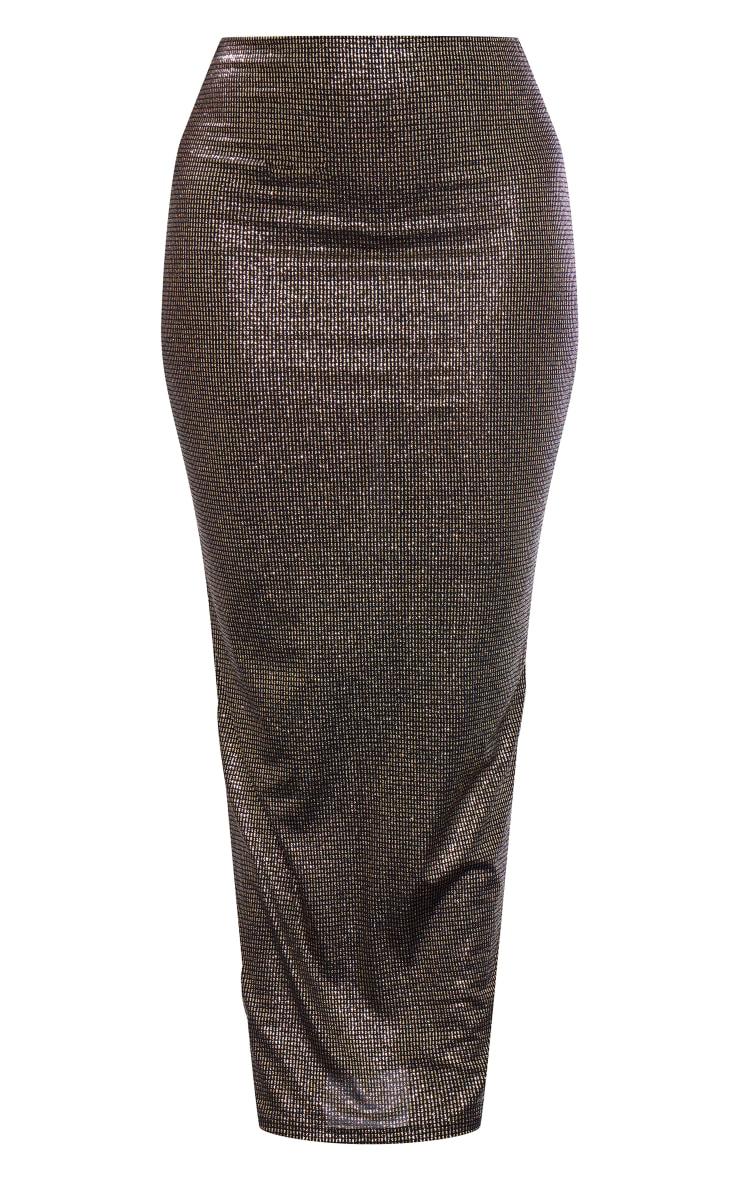 Black Slinky Sequin Maxi Skirt Product Image
