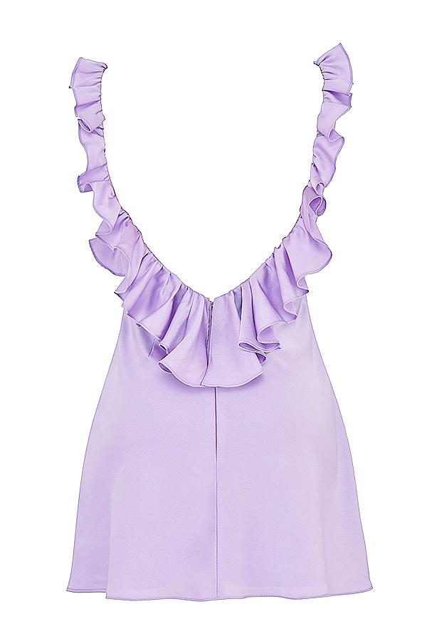 Tink  orchid satin ruffle mini dress - sale Product Image