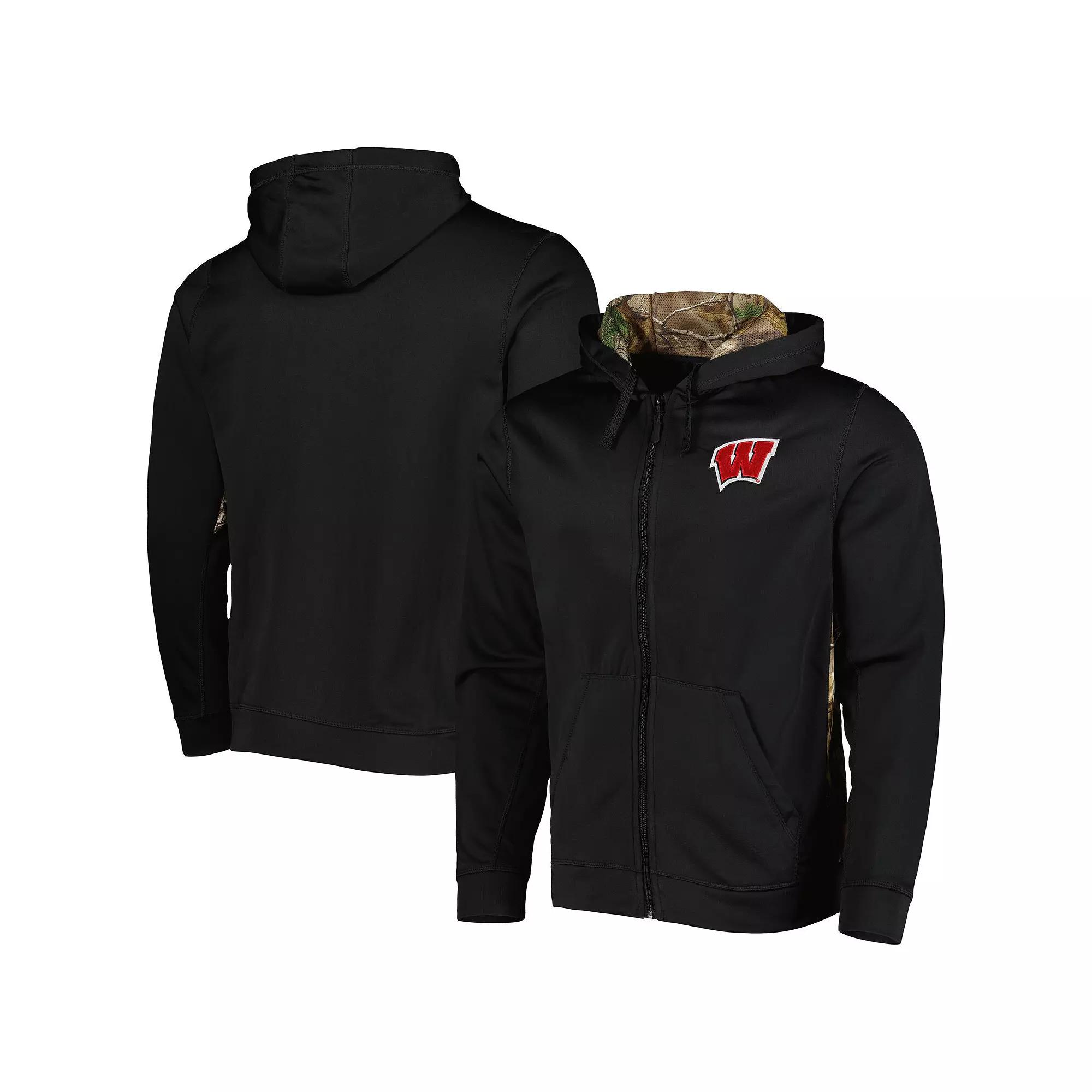 Men's Dunbrooke Black/Camo Wisconsin Badgers Decoy Full-Zip Hoodie,  Product Image