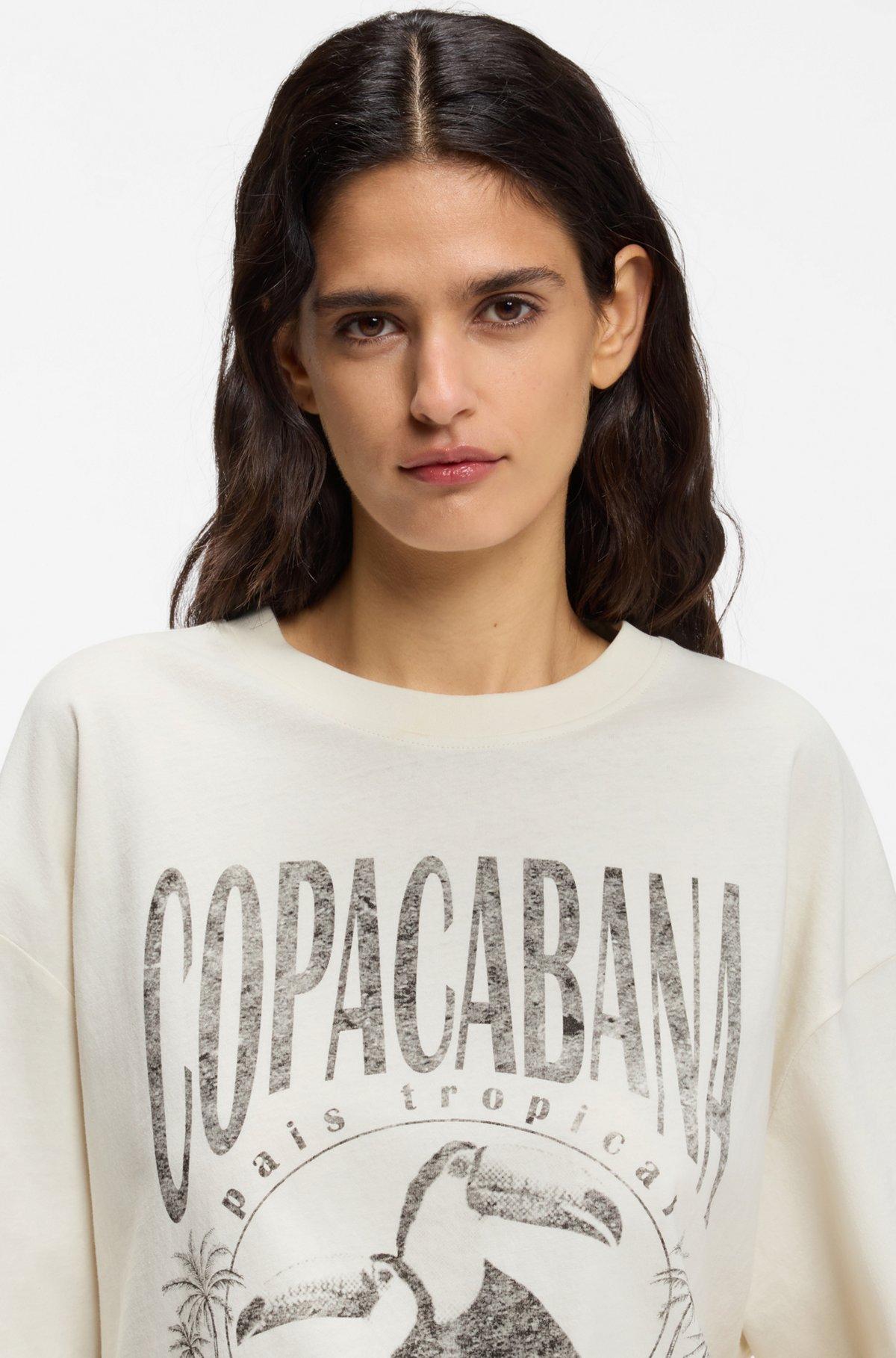 Cotton-jersey T-shirt with printed artwork Product Image