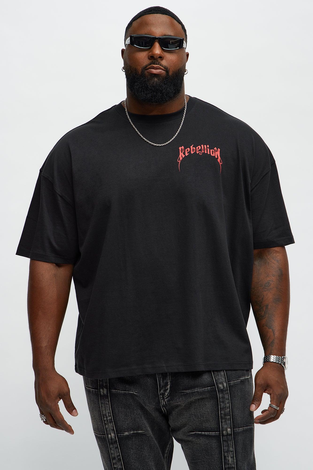 Rebellion Freedom Oversized Short Sleeve Tee - Black Male Product Image