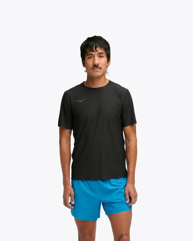 HOKA Mens Airolite Short Sleeve 2.0 Shirt in Blue Blurredium Product Image