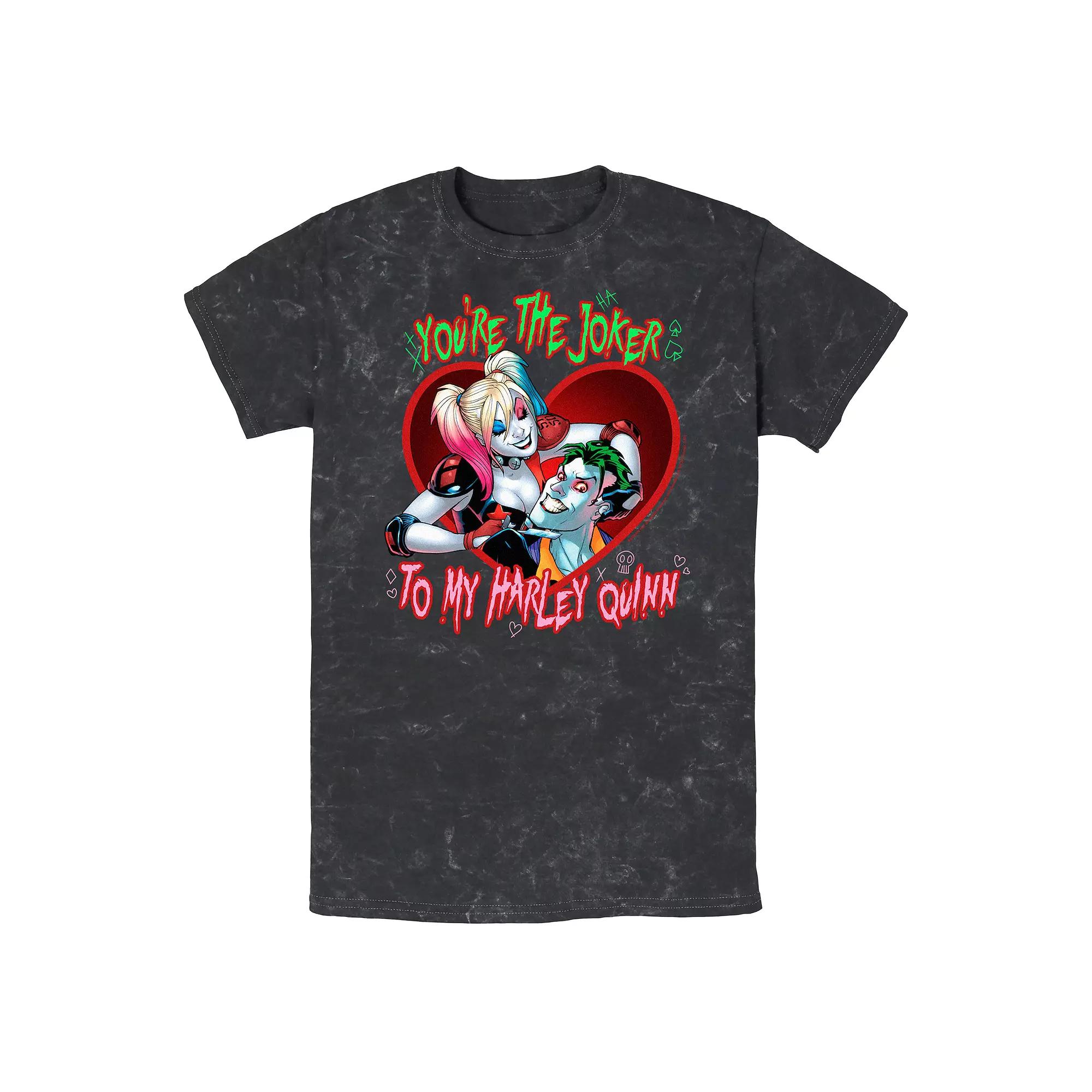 Men's Batman Joker And Harley Quinn Heart Scene Graphic Tee,  Product Image