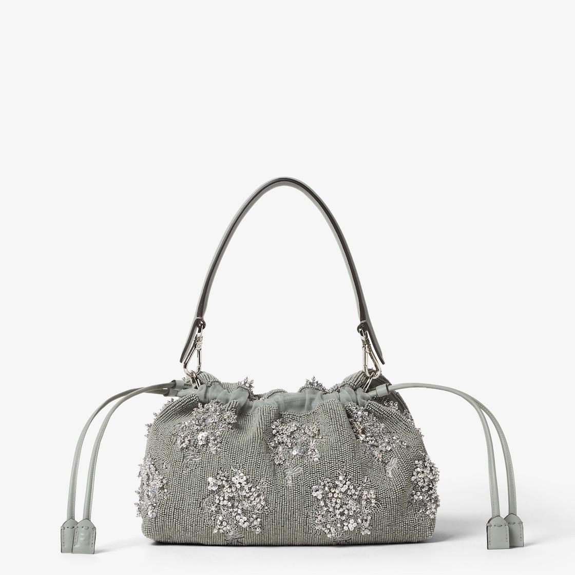 Mamma Baguette MediumMatcha green embroidered Fendi Flower Bouquet bag Product Image