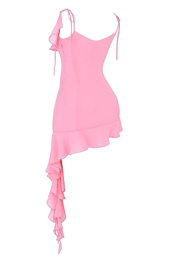 Marcia  french pink ruffle mini dress Product Image