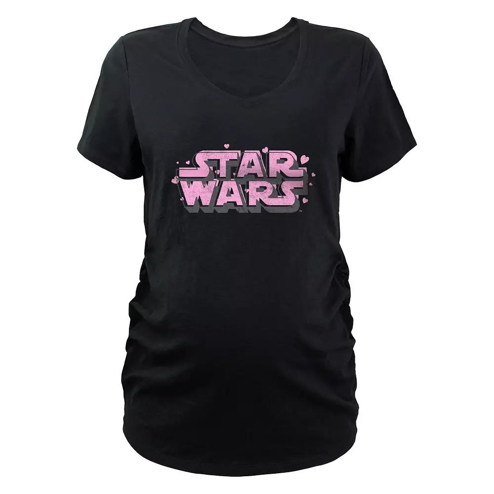 Maternity Star Wars Pink Hearts Logo Graphic Tee, Women's,  Product Image