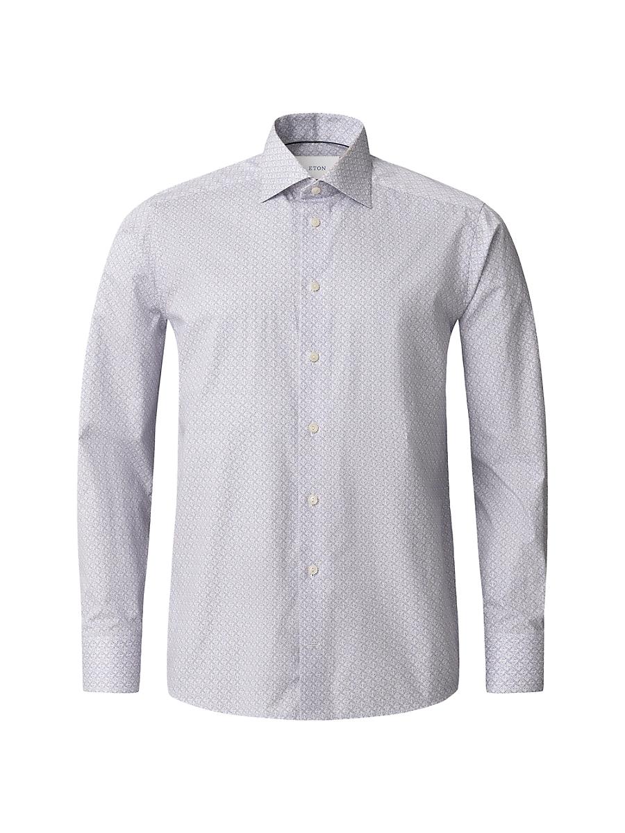 Mens Slim-Fit Geometric Button-Front Shirt Product Image