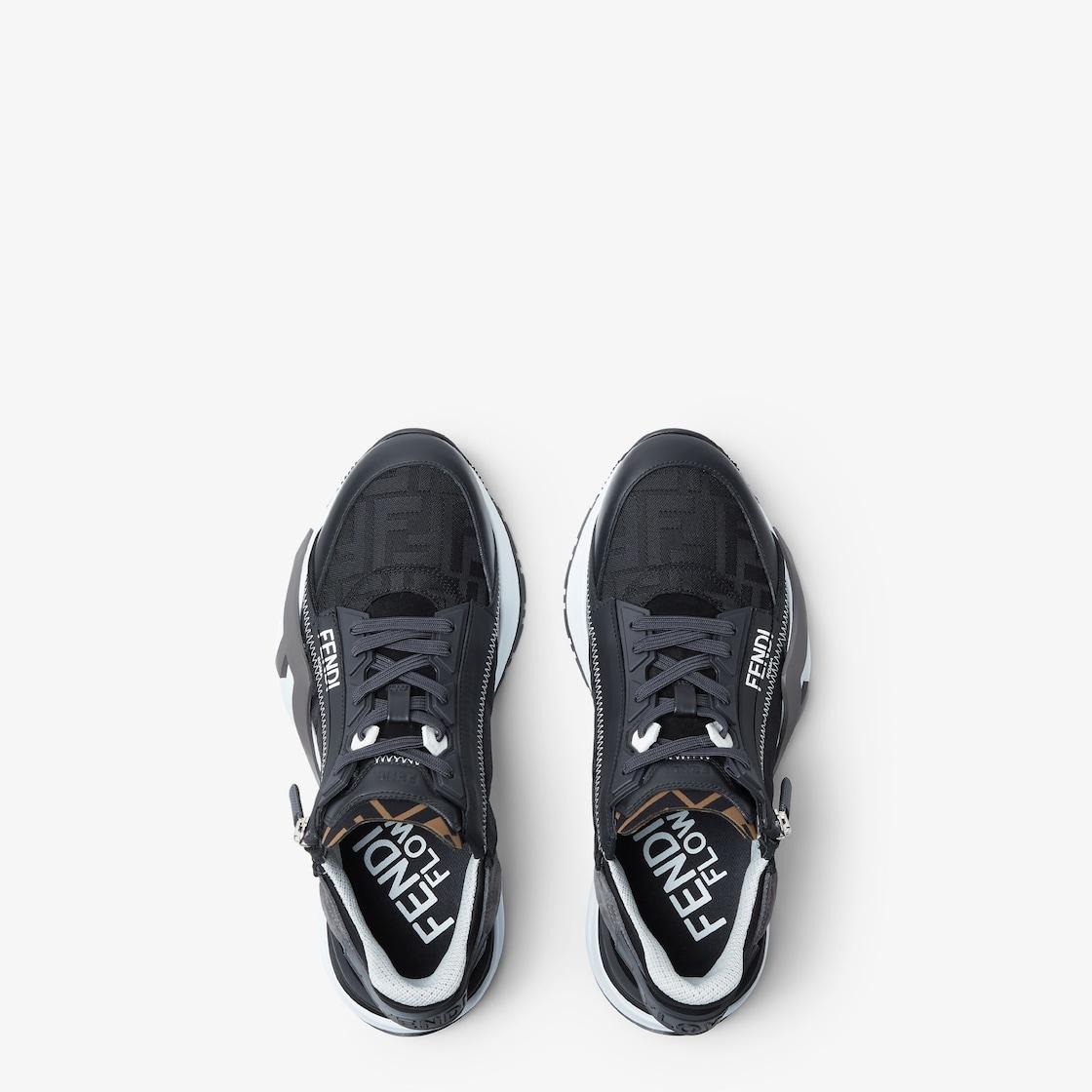 Fendi Flow Sneakers Black FF Jacquard running shoes Product Image