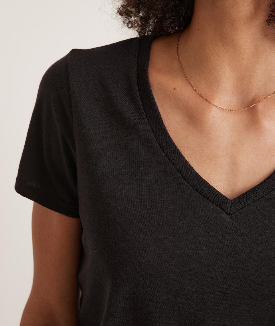 Classic V-Neck Tee in Black Product Image