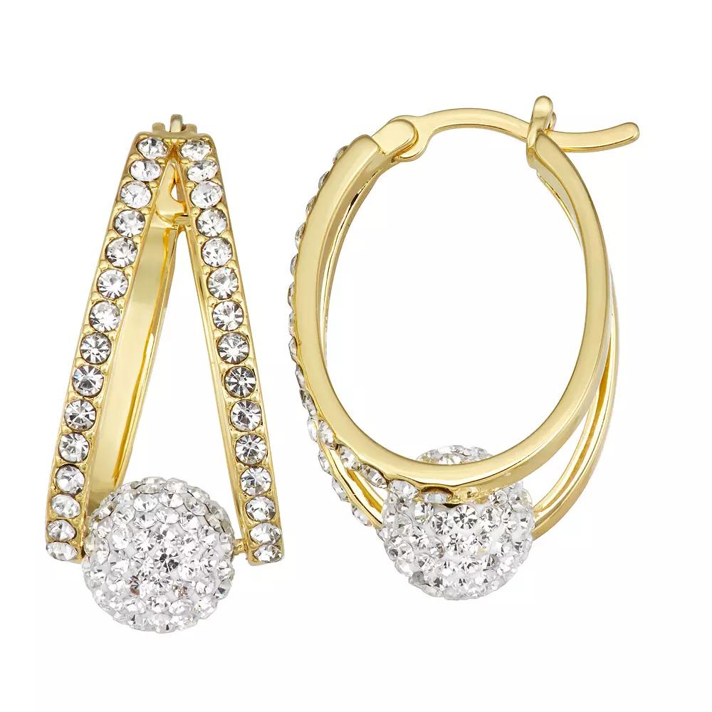 Chrystina Crystal Split Hoop Earrings, Women's, Gold Tone Product Image