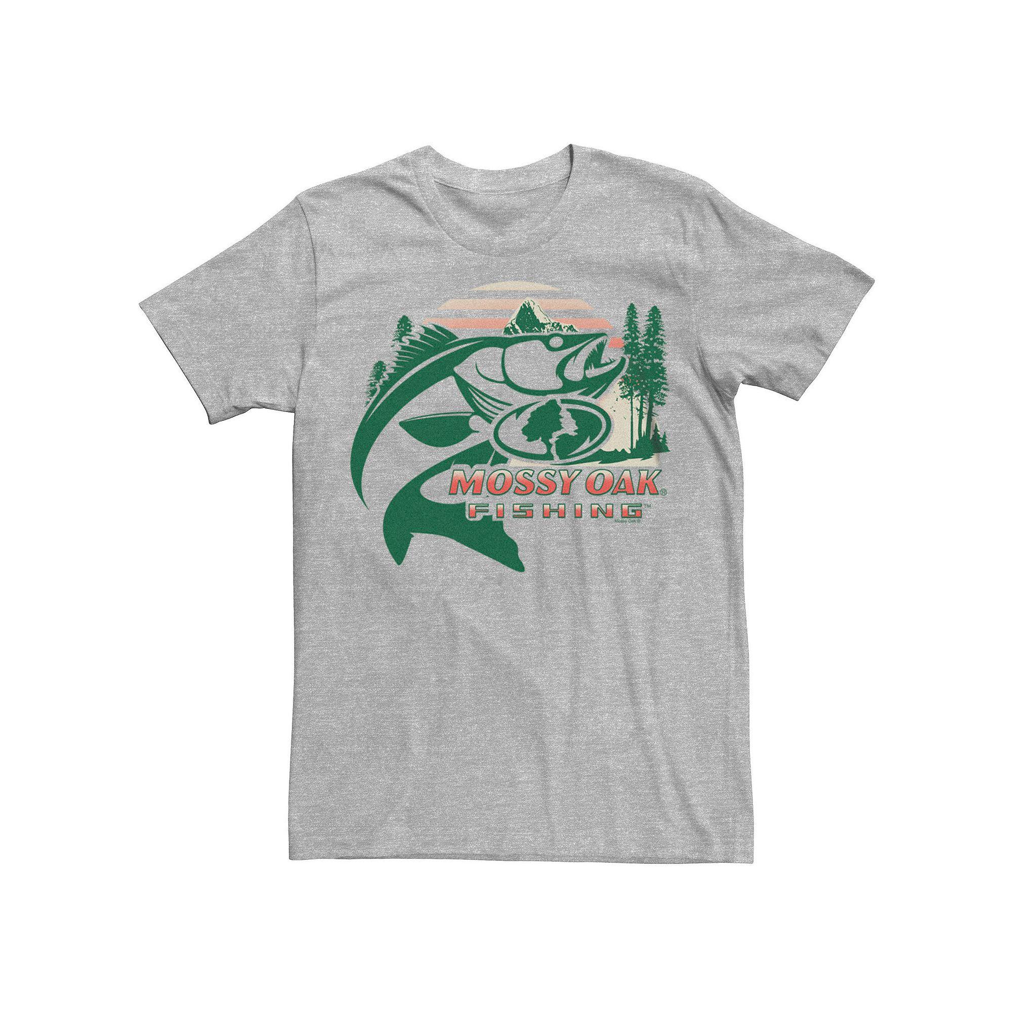 Men's Mossy Oak Fishing Salmon Sunset Graphic Tee,  Product Image