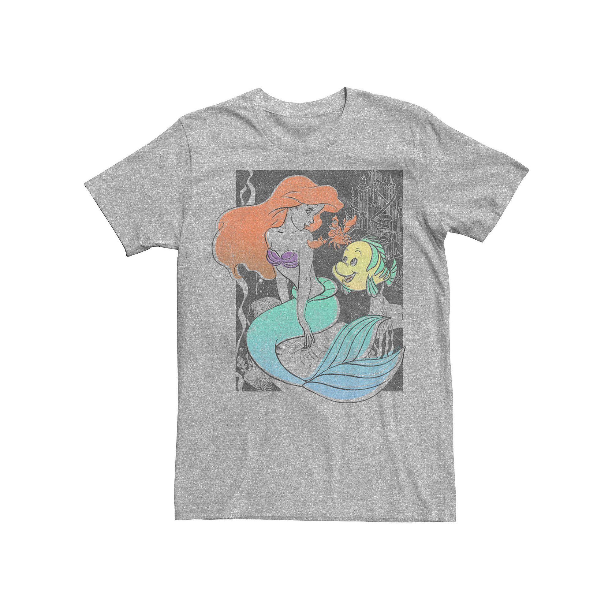 Disney's The Little Mermaid Happy Ariel Sebastian Flounder Men's Tee,  Product Image