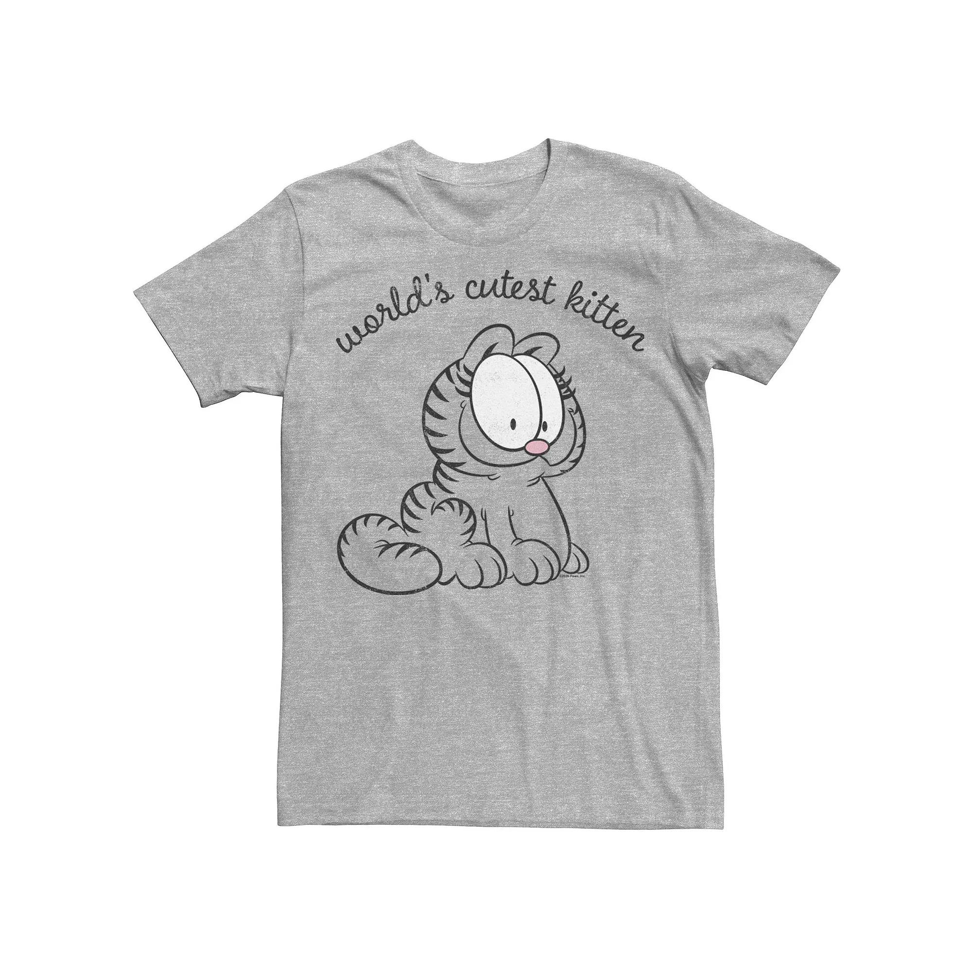 Men's Garfield Cute Nermal Text Tee, Size: Medium, Athletic Grey Product Image