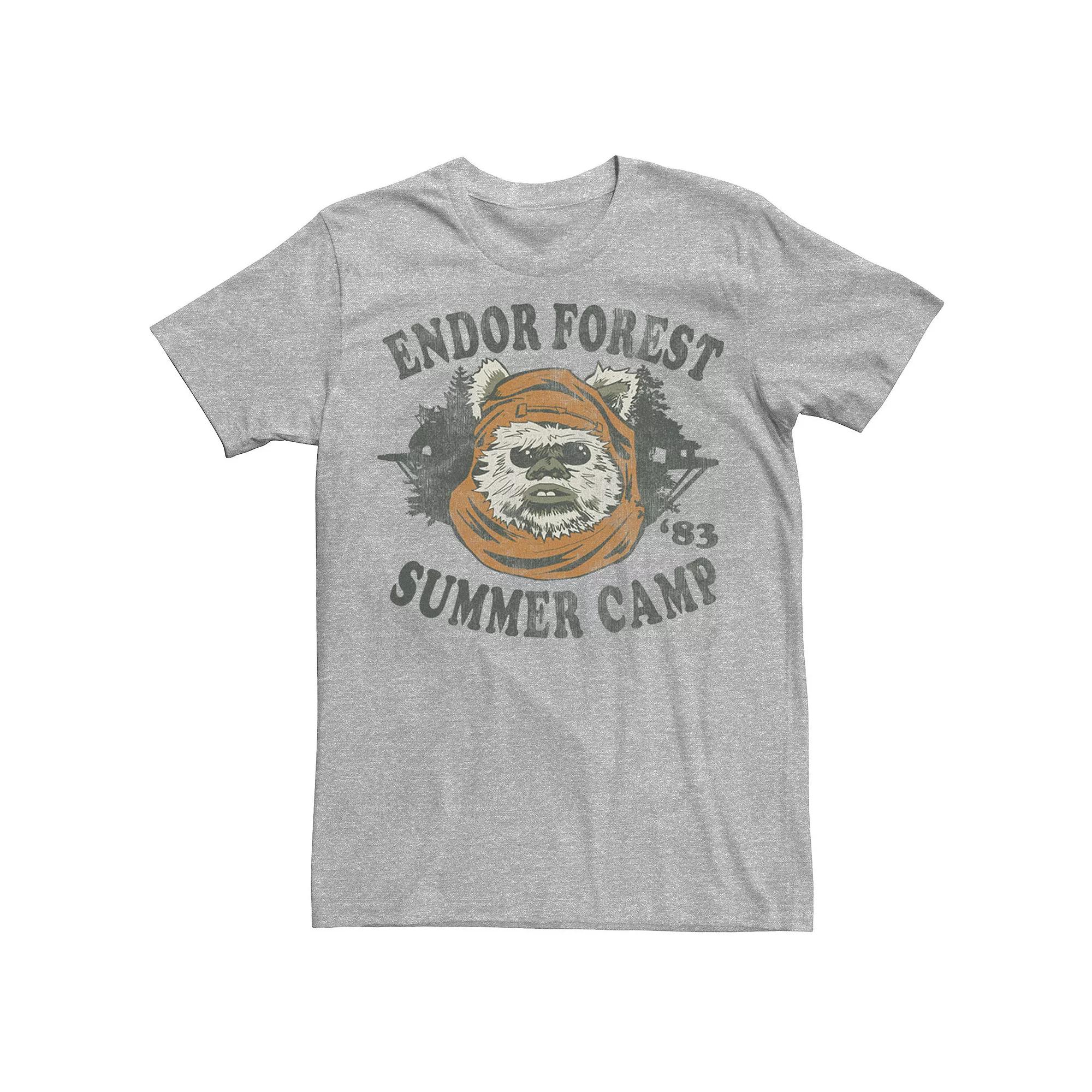 Men's Star Wars Endor Summer Camp '83 Head Shot Portrait Tee, Size: XL, Athletic Grey Product Image