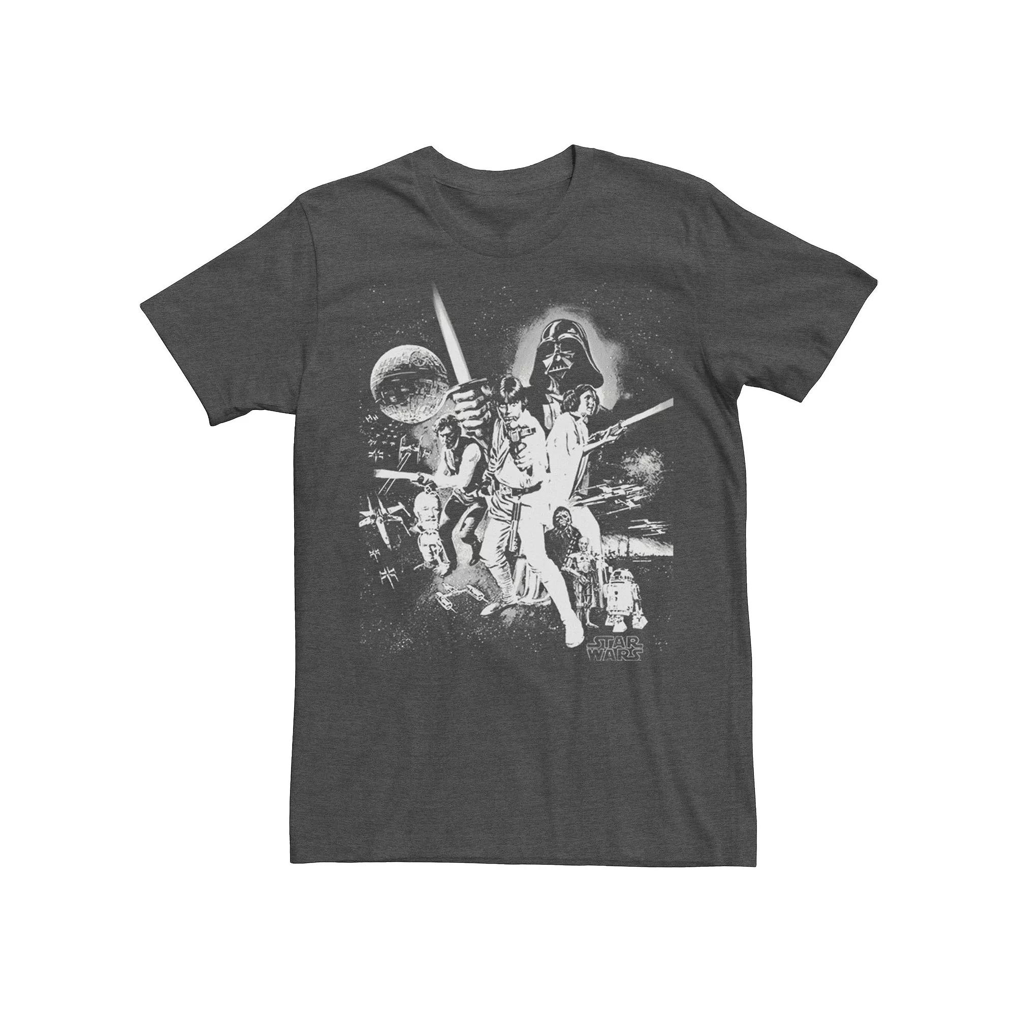 Men's Star Wars Black And White Movie Poster Tee,  Product Image