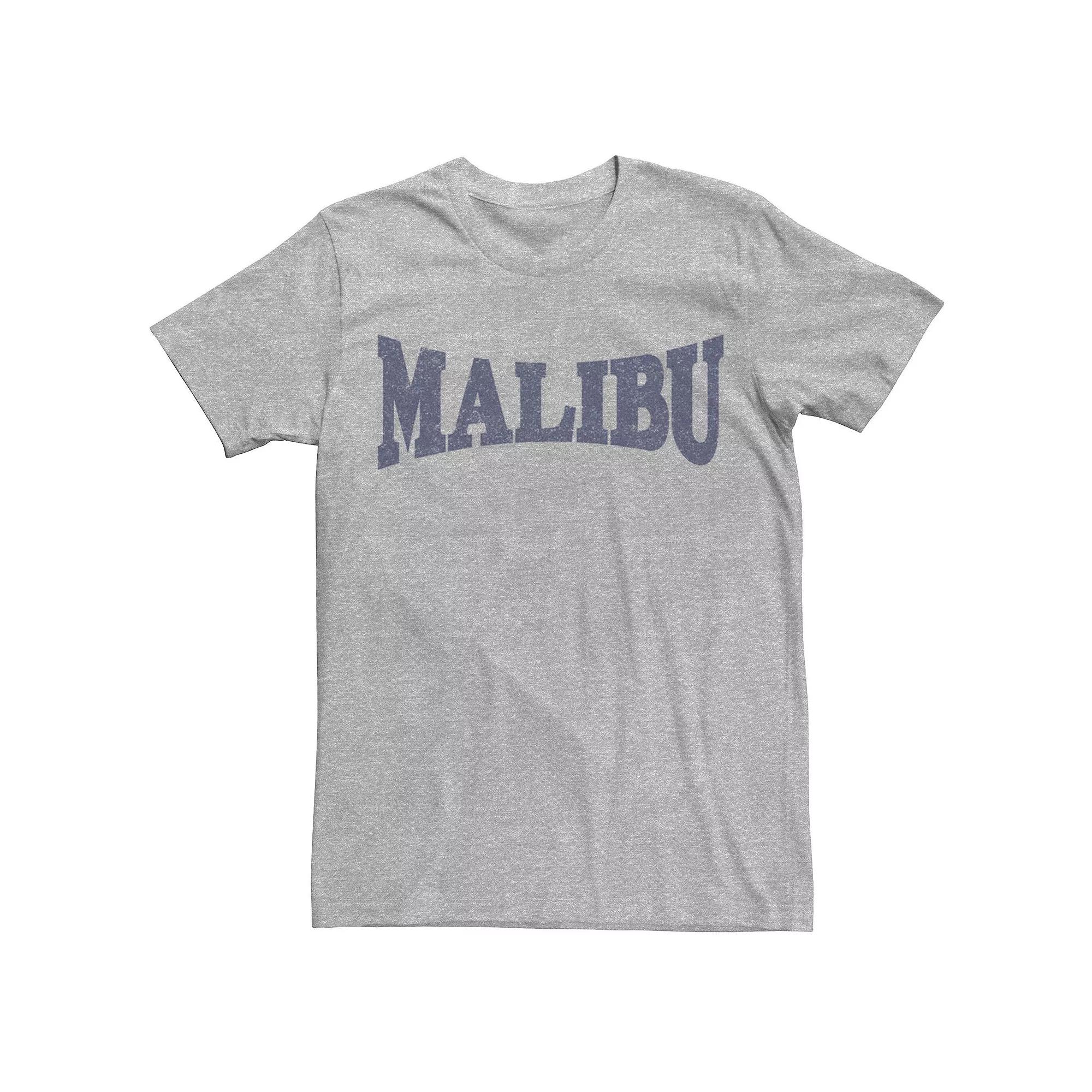 Men's Trendy Malibu Simple Bold Blue Collegiate Text Tee,  Product Image
