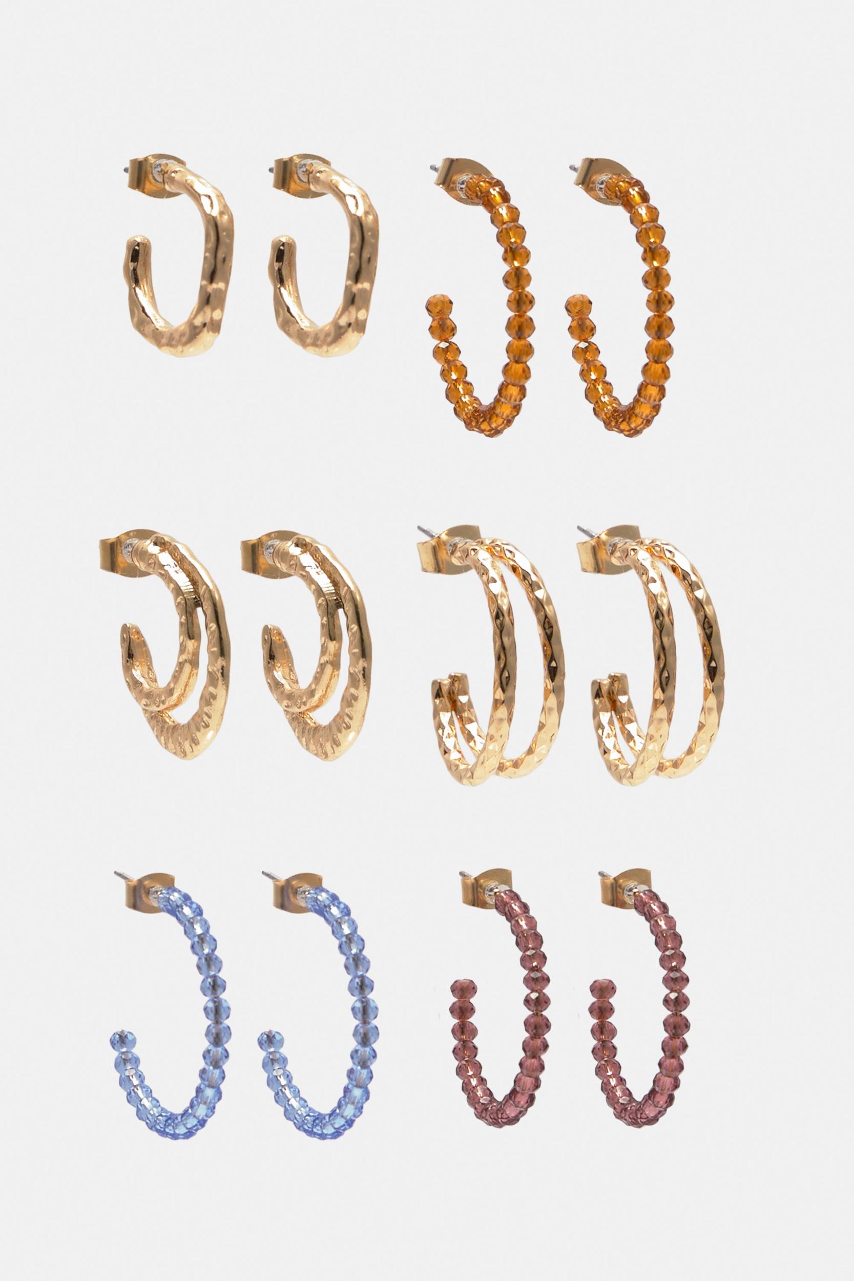 Pack of 6 pairs of hoop earrings Product Image