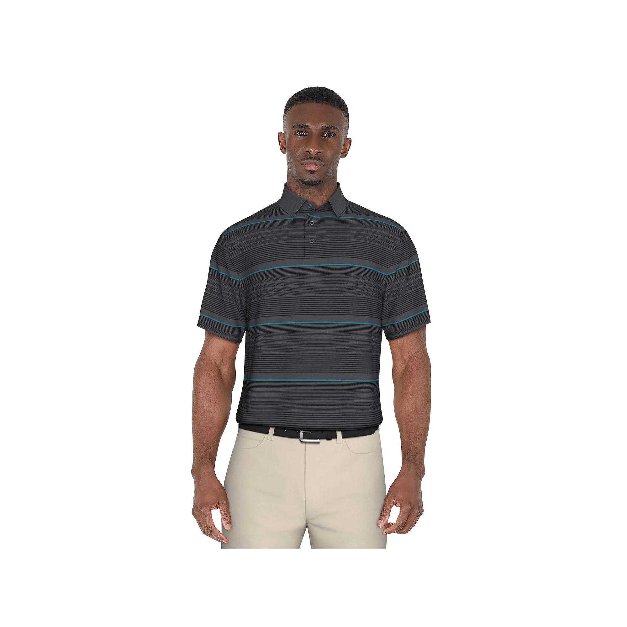 Mens Grand Slam Multi Stripe Printed Short Sleeve Golf Polo Tahitian Blue Product Image