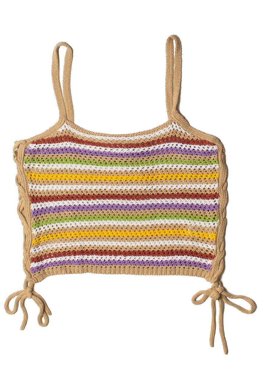 Side Lace Up  Crochet Tank Product Image