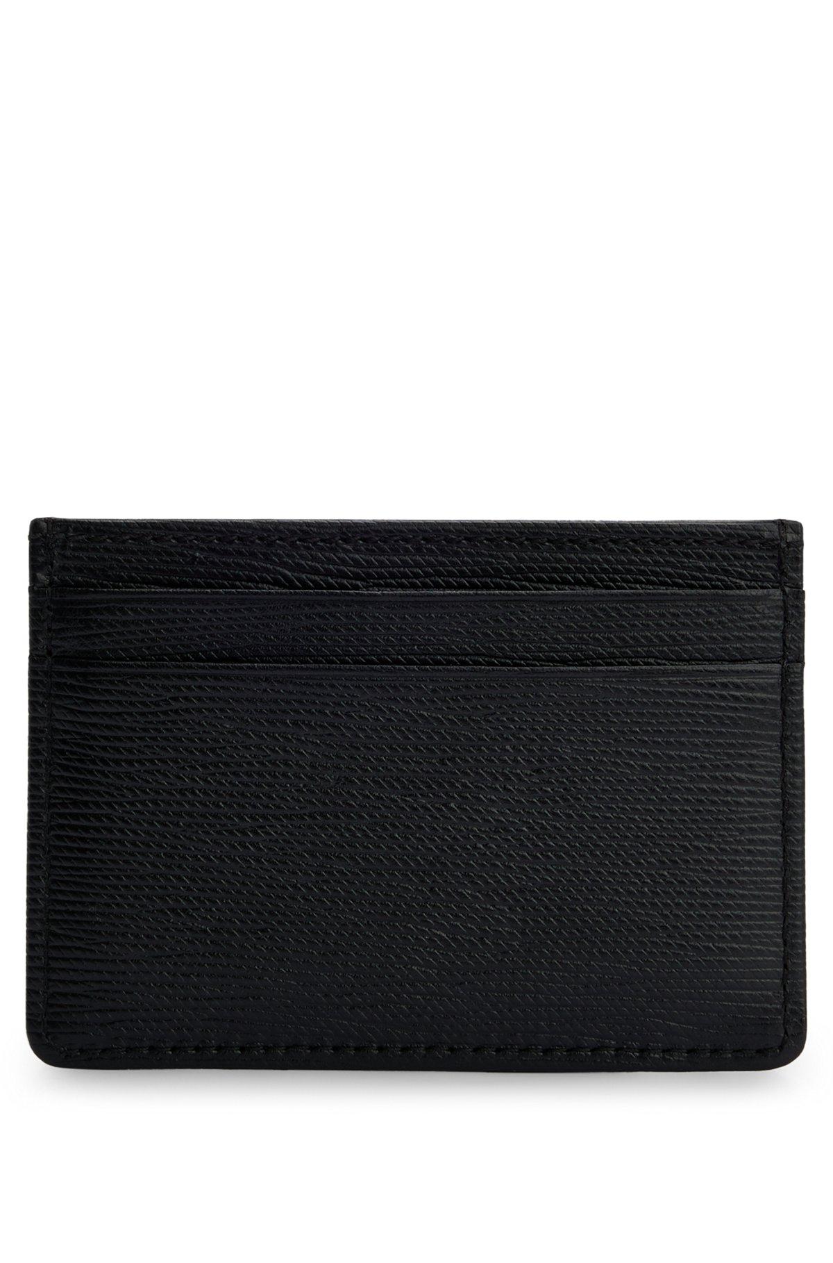 Embossed-leather card holder with logo plaque Product Image