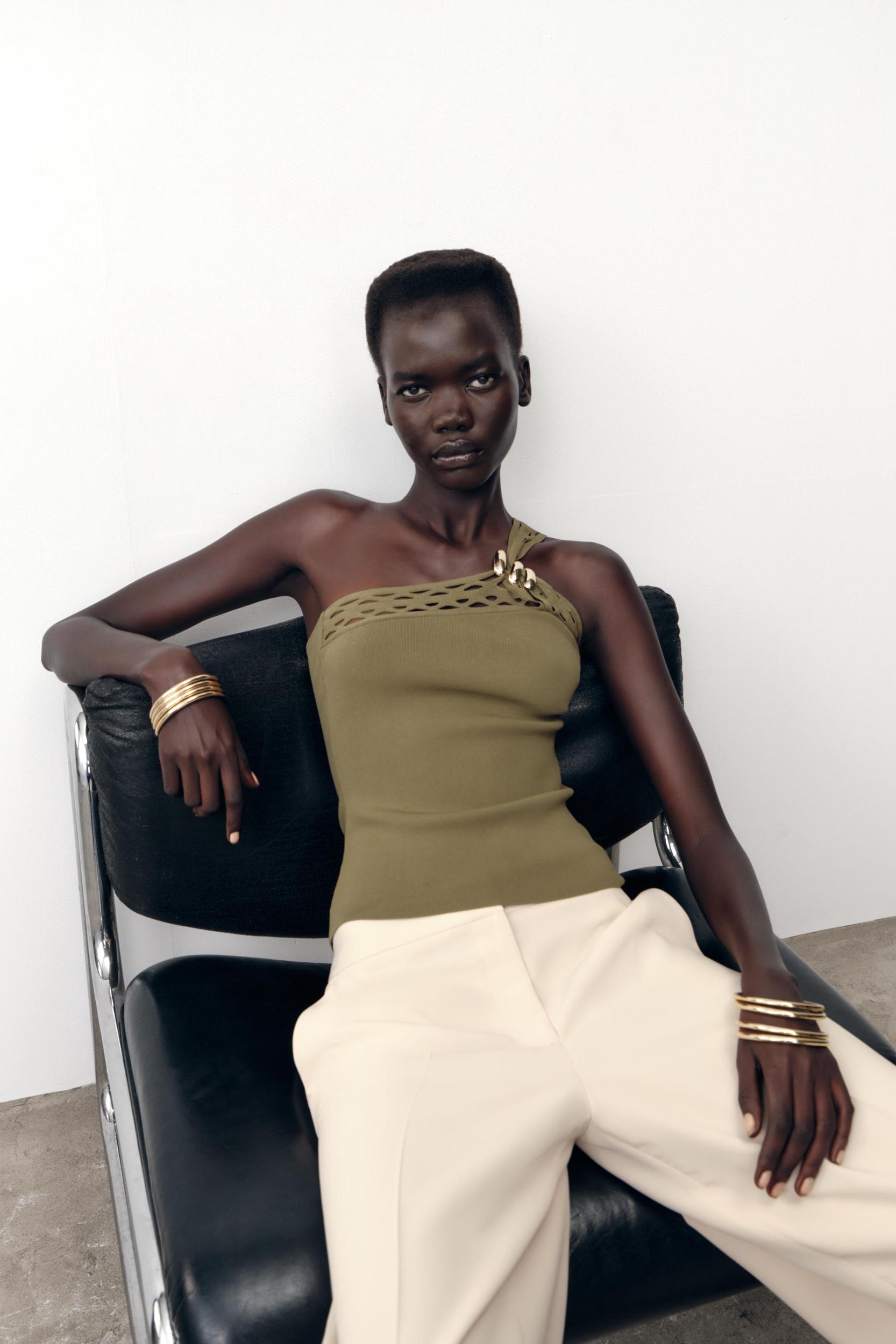 ASYMMETRIC KNIT TOP Product Image