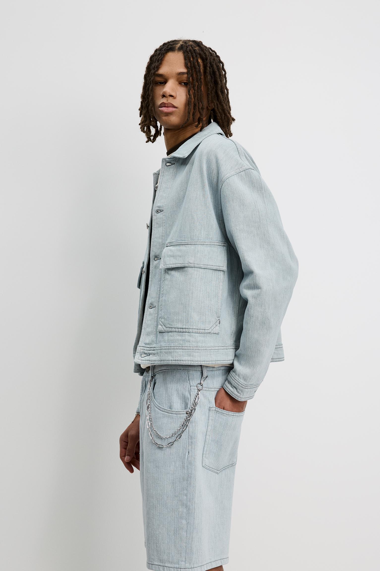 Denim jacket with pockets Product Image