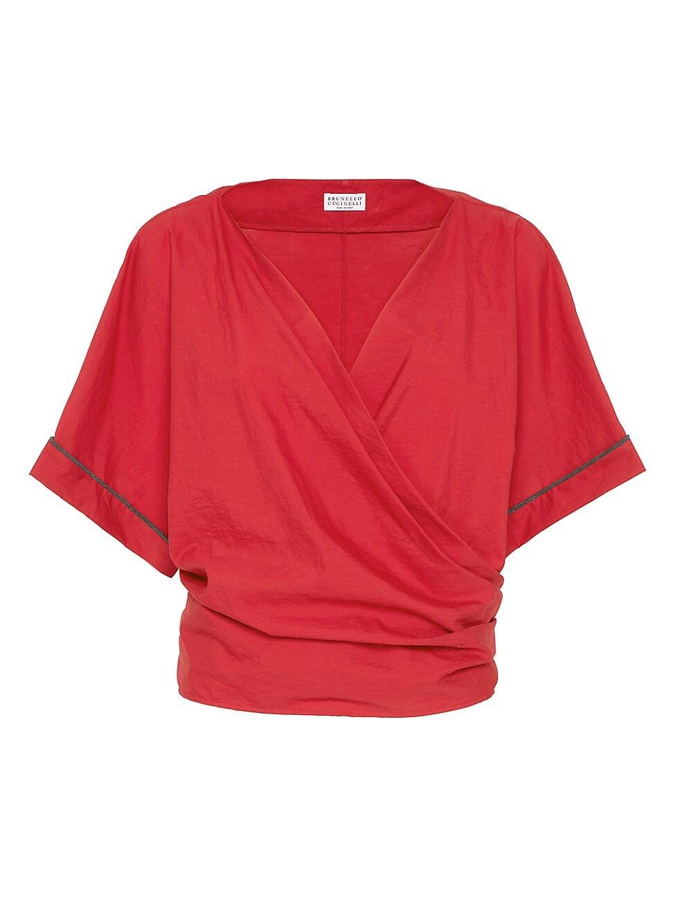 Womens Techno Cotton Poplin Kimono Style Top Product Image