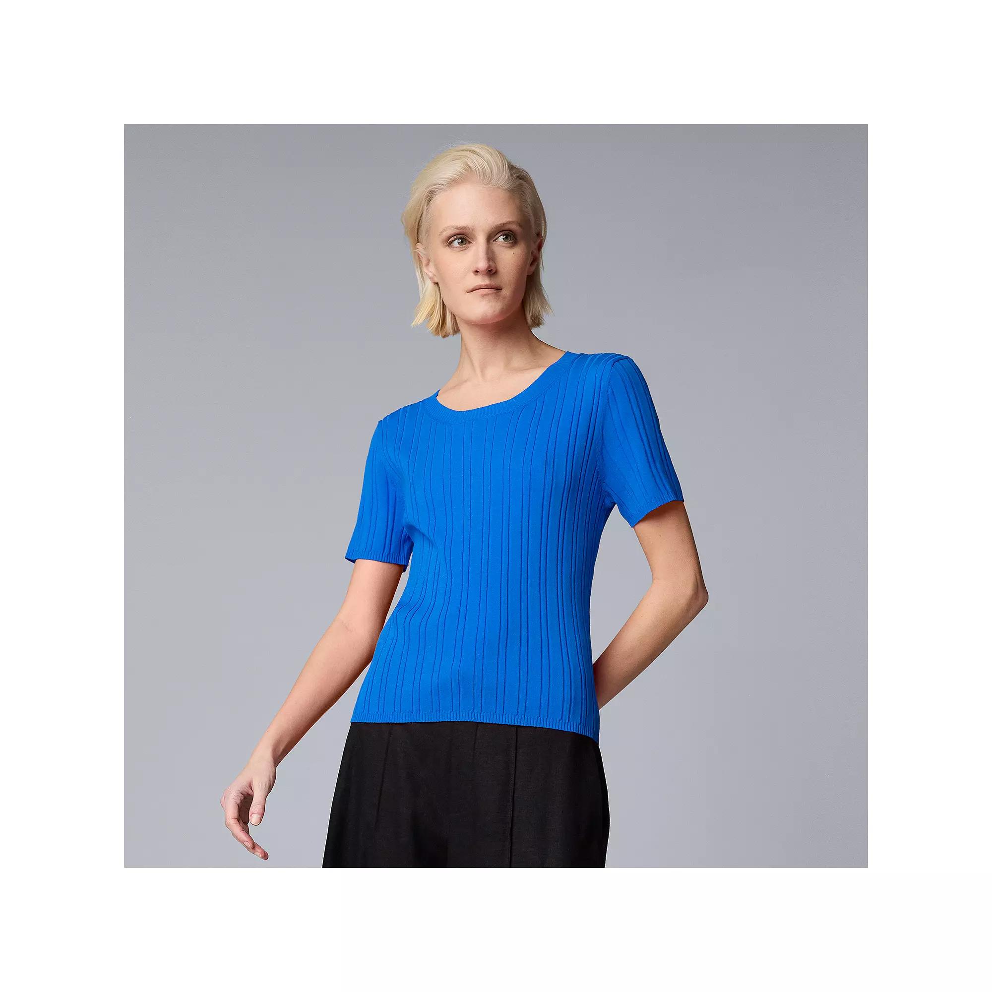 Women's Simply Vera Vera Wang Sweater Tee, Size: XXL, Wilder Blue Product Image