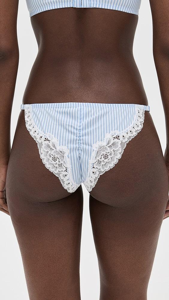 Fleur du Mal Poplin and Lace Cheeky Panties | Shopbop Product Image