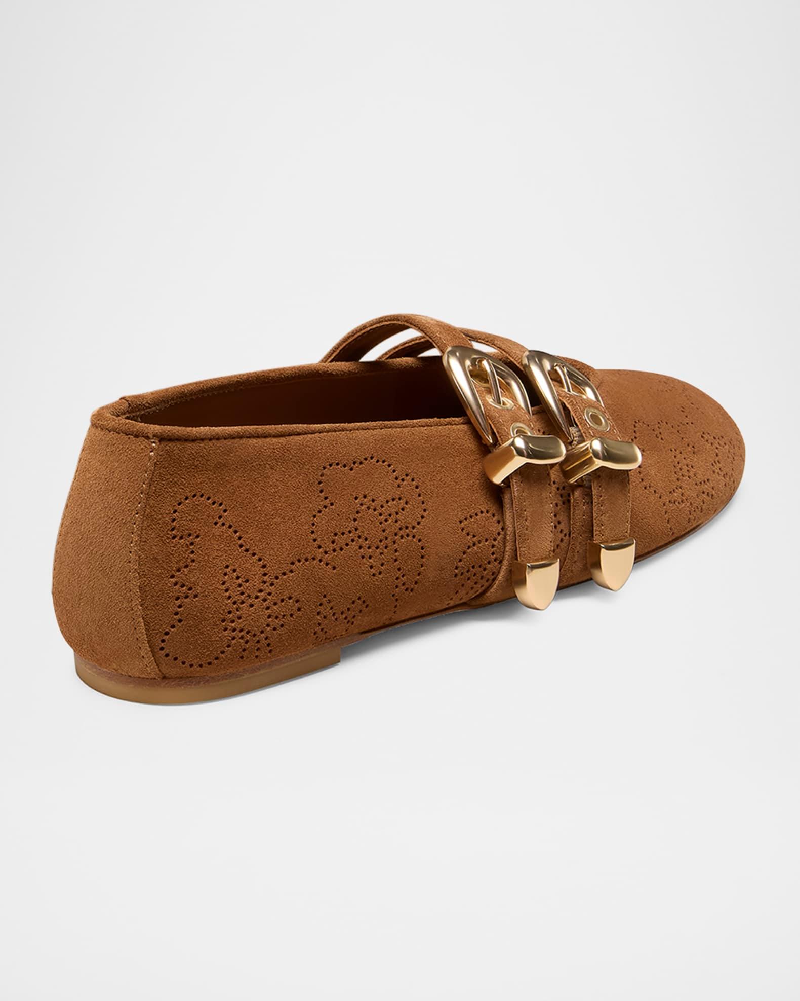 Maven Perforated Suede Mary Jane Flats Product Image