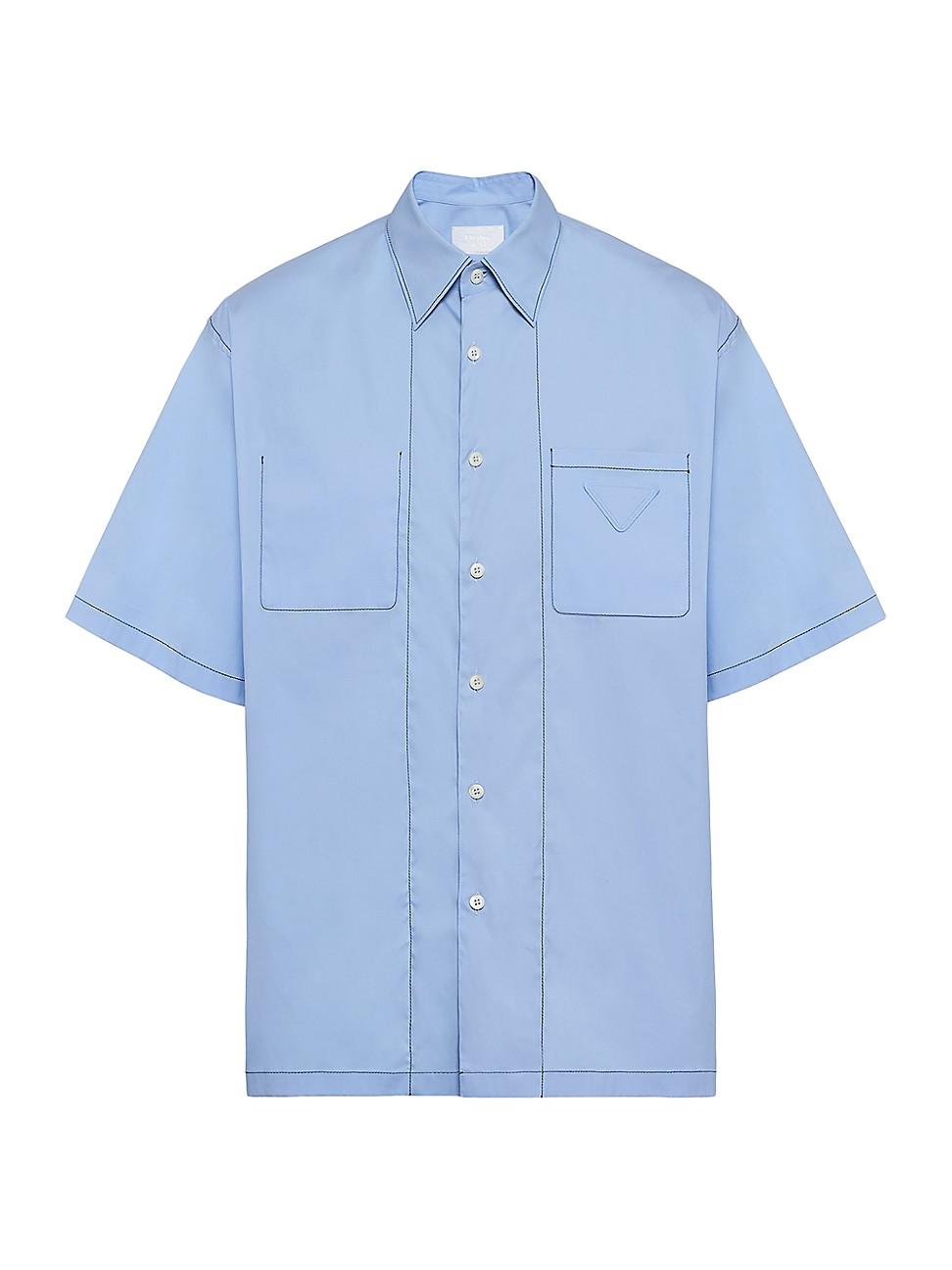 Mens Short-Sleeved Stretch Cotton Shirt Product Image