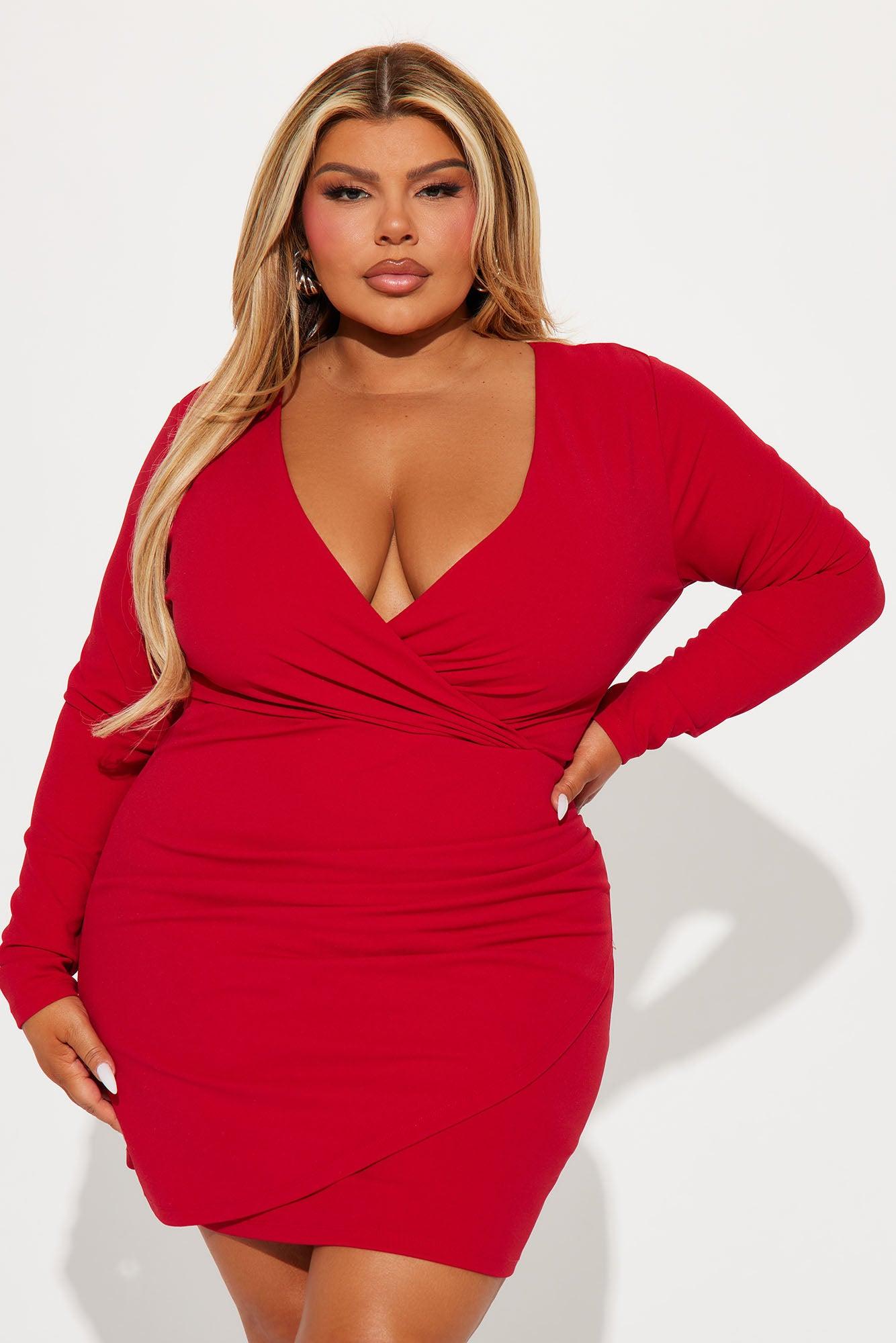 Sophisticated Crepe Mini Dress - Red Product Image