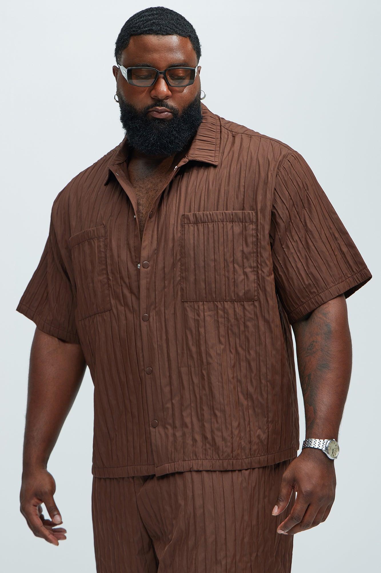 Cavour Crinkled Shirt - Brown Product Image