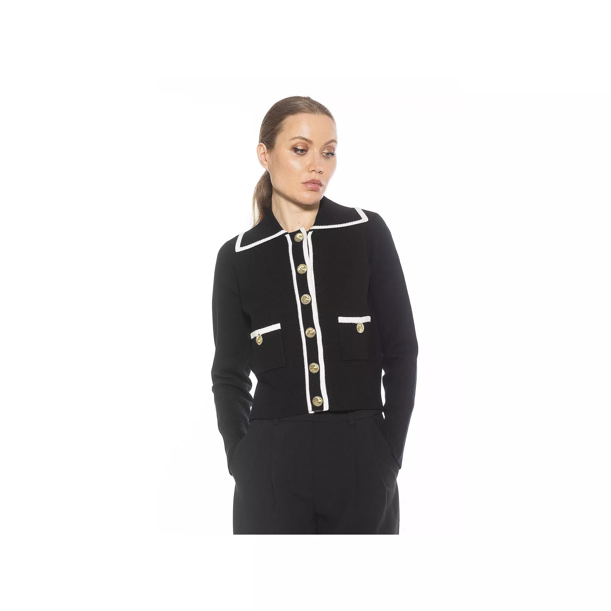 Women's ALEXIA ADMOR Mari Long Sleeve Button Detail Sweater Jacket,  Product Image