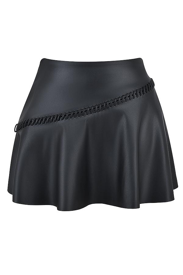Nova  black vegan leather mini skirt Product Image