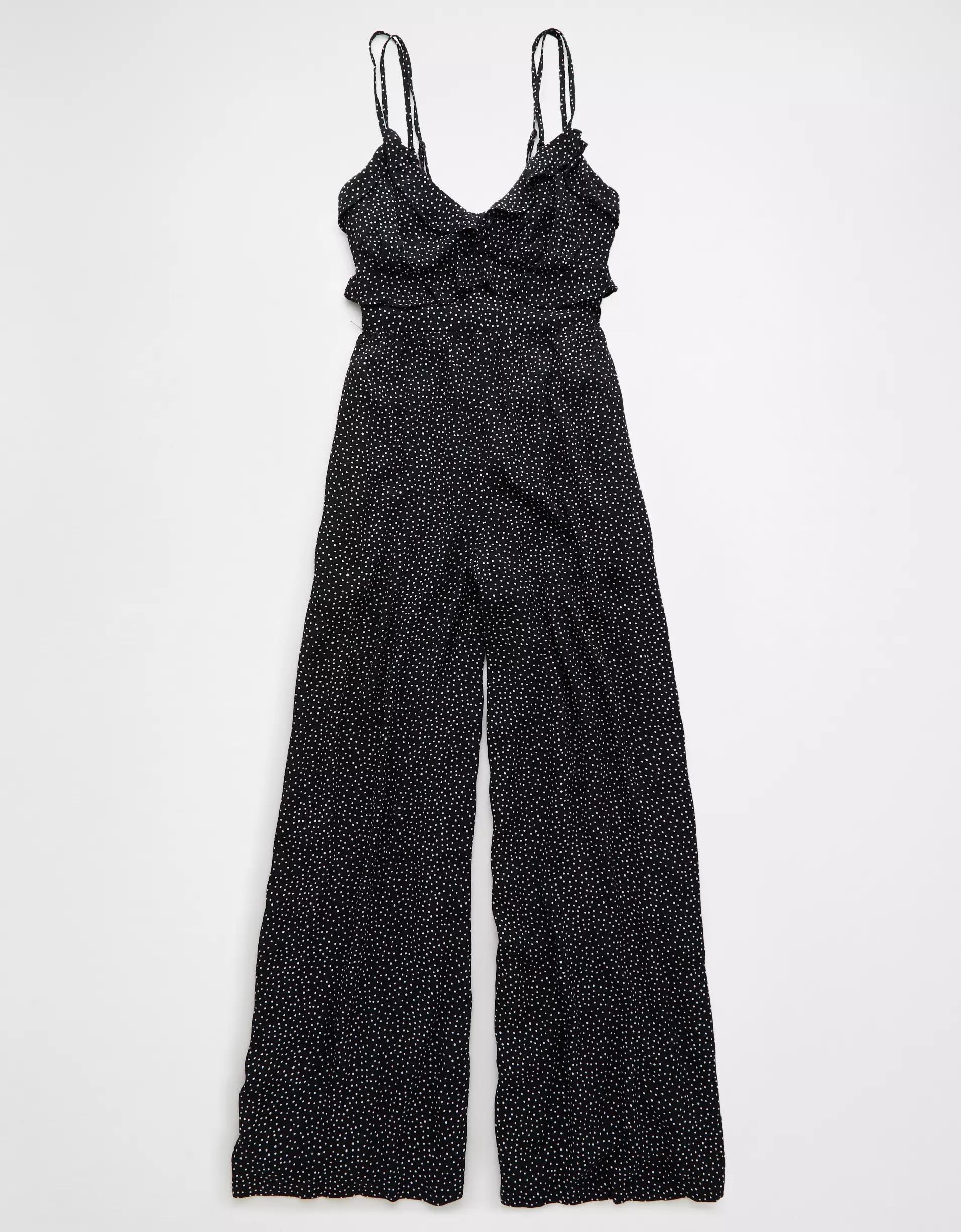 AE Ruffle Wide-Leg Jumpsuit Product Image