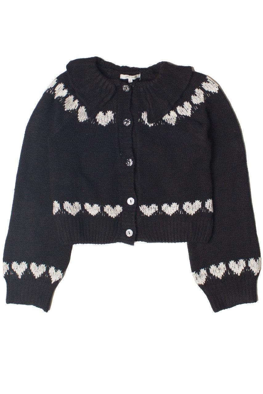 Ruffle Collar Heart Cardigan Product Image
