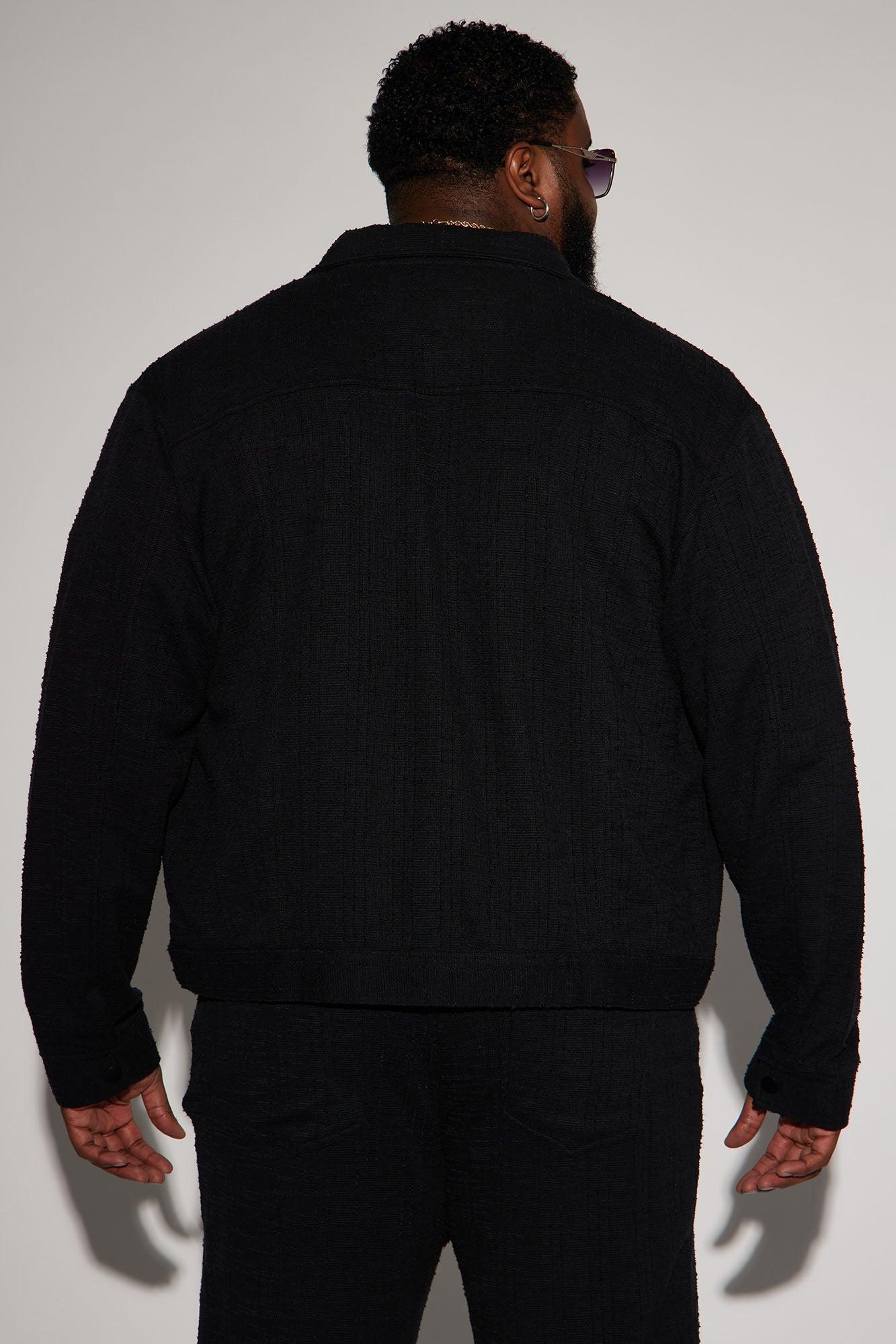 Jordan Textured Trucker Jacket - Black Product Image