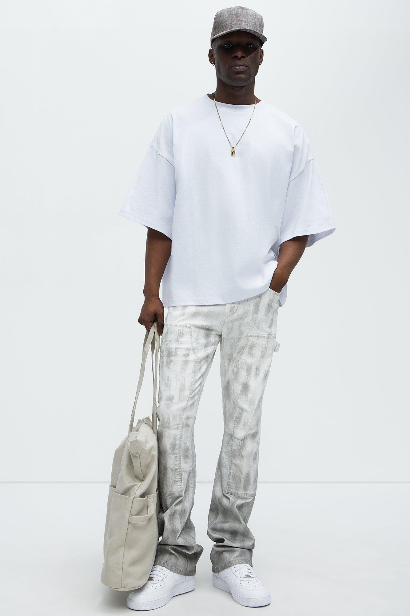 Boxy Cropped Heavyweight Short Sleeve Tee - White Product Image